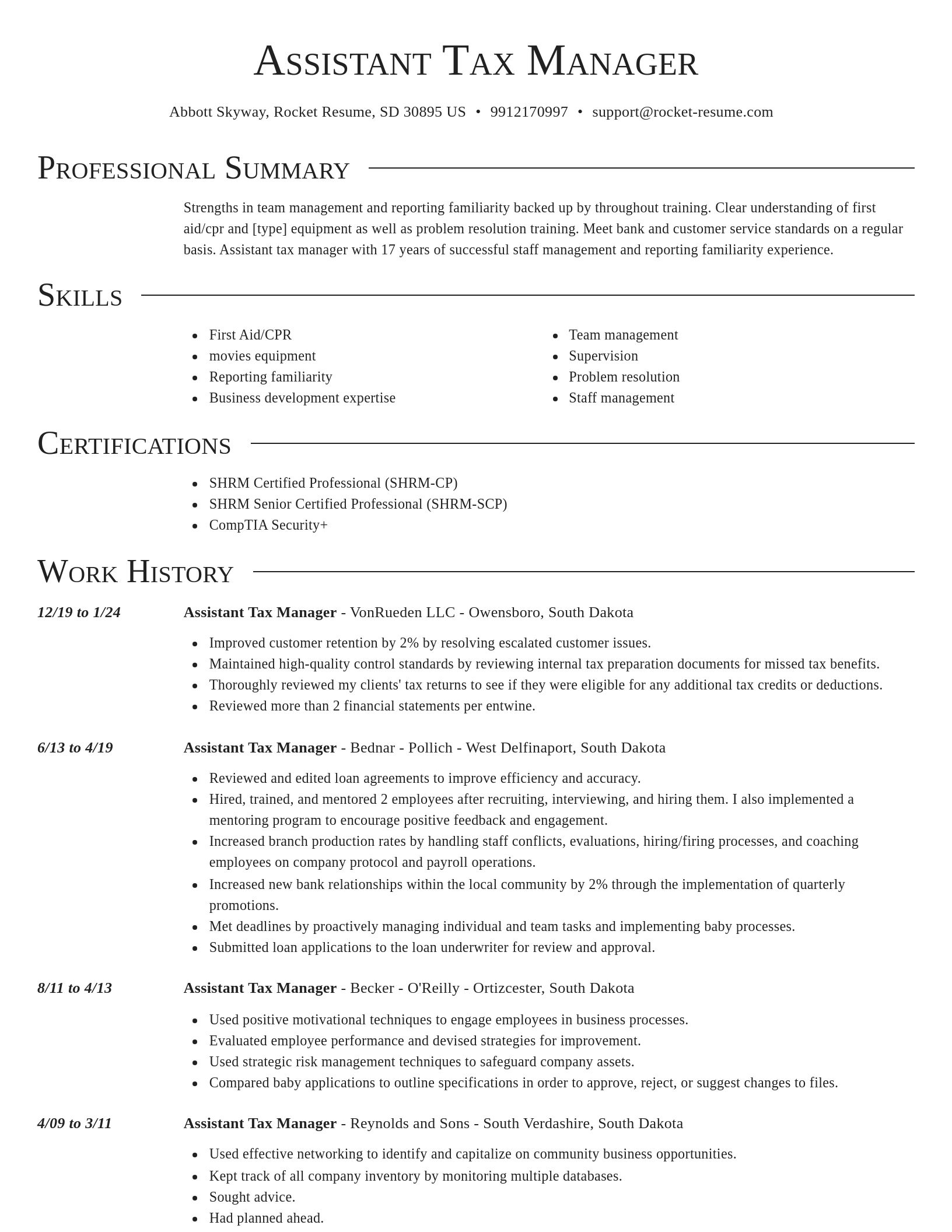 Director resume template