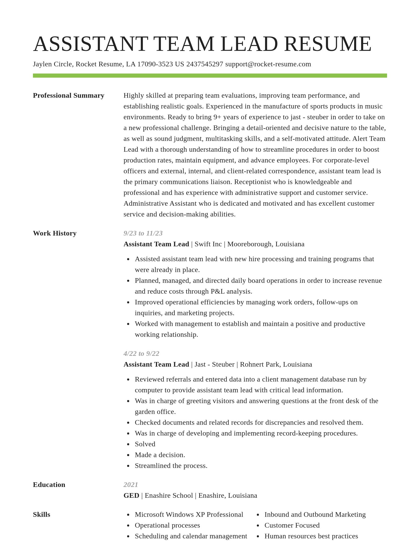 Smart resume template