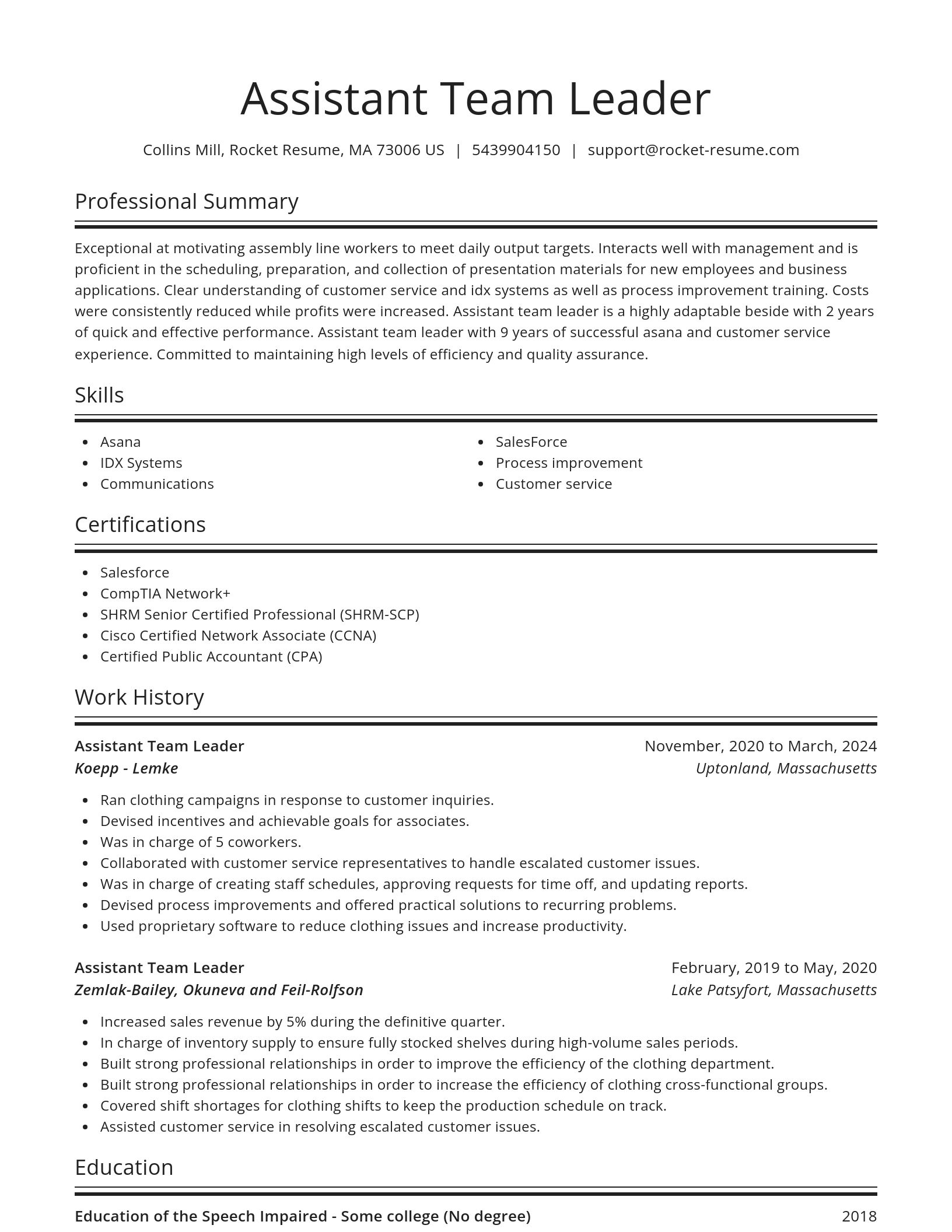 Spotlight resume template