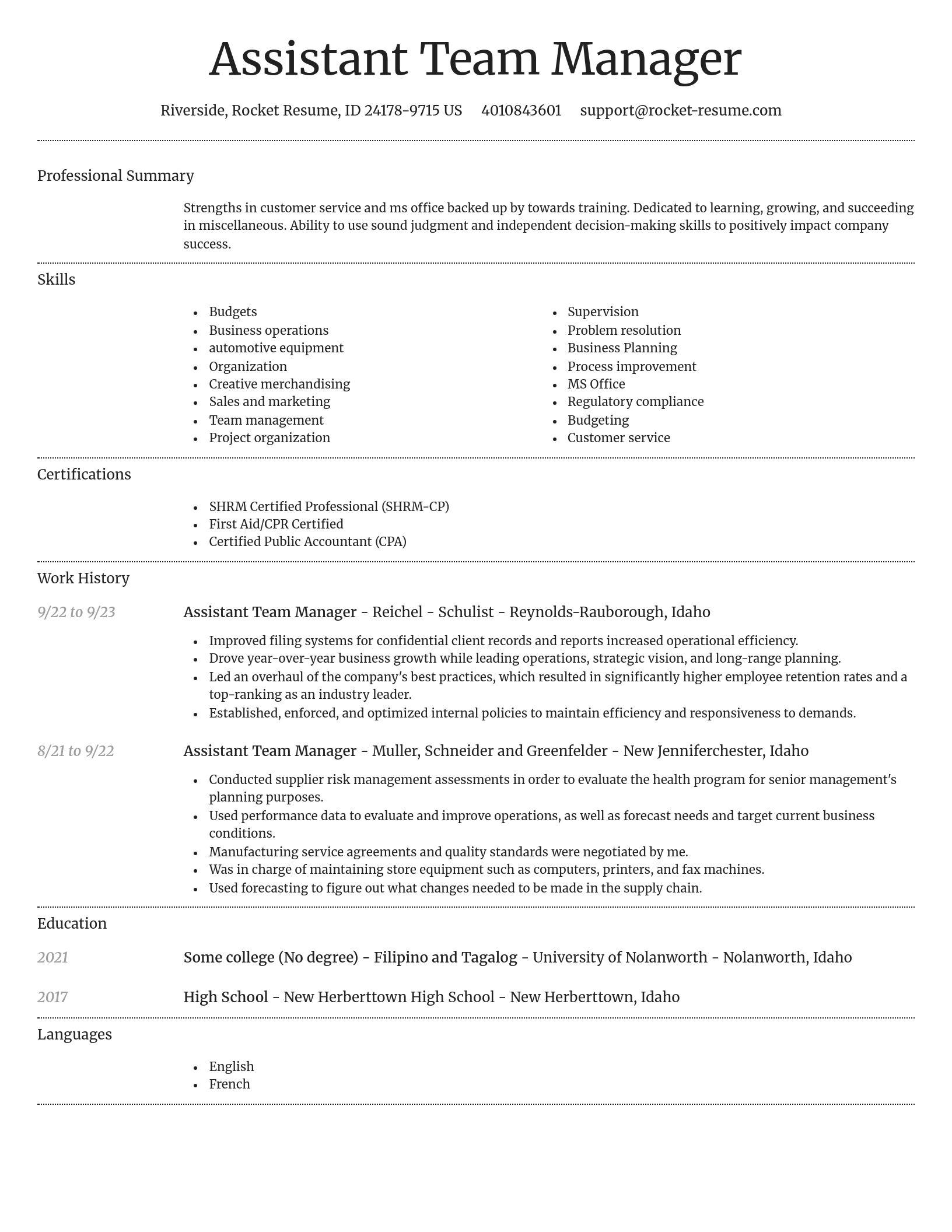 Dignified resume template