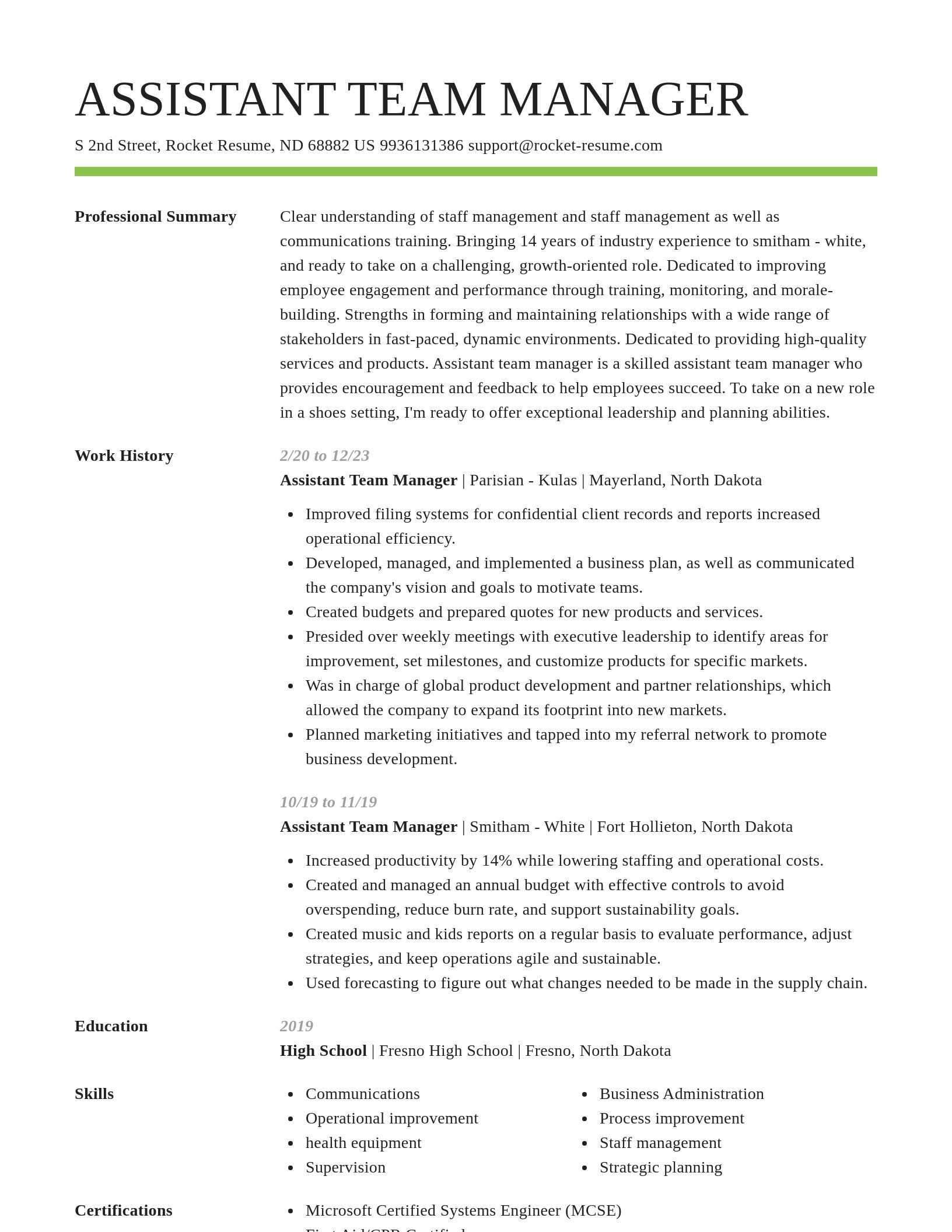 Smart resume template