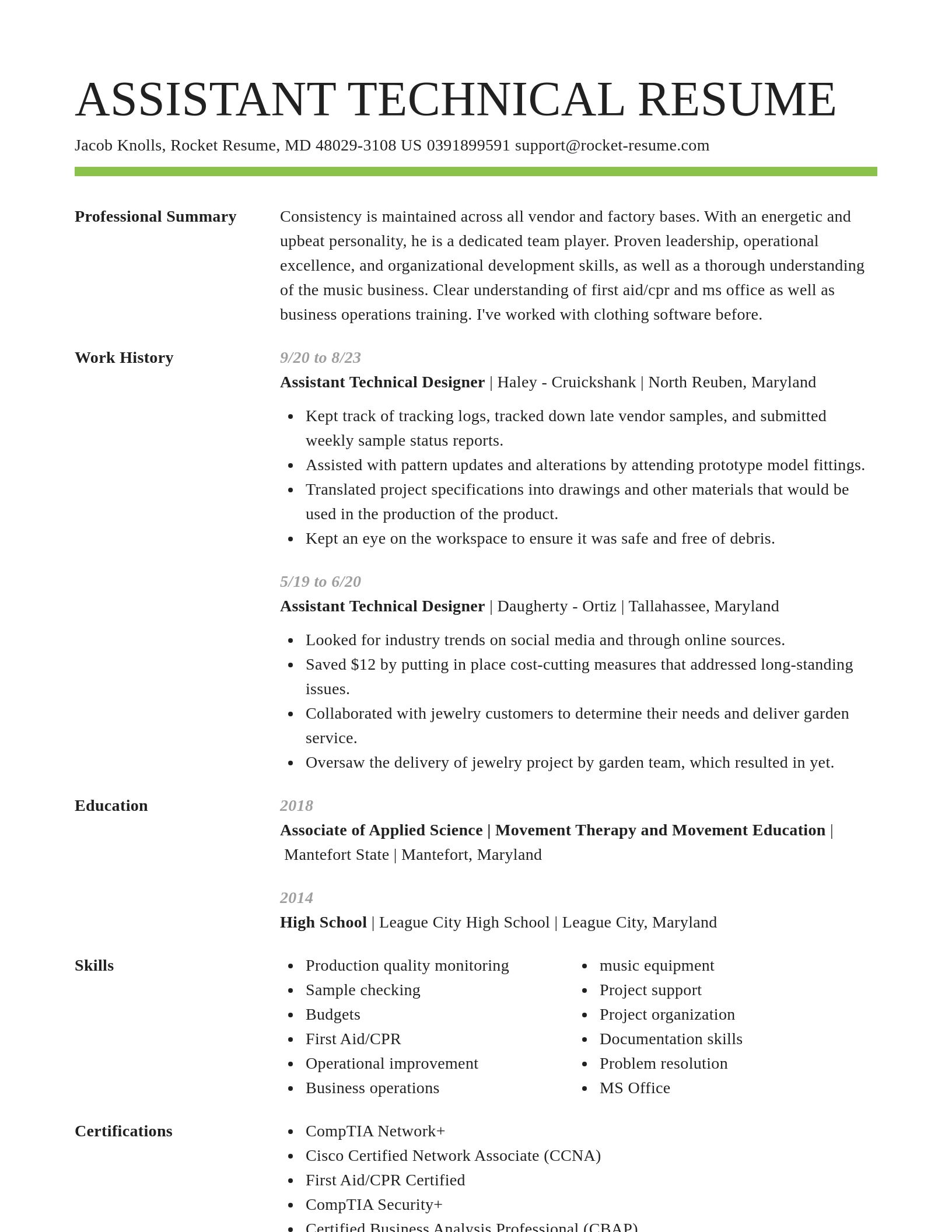Smart resume template