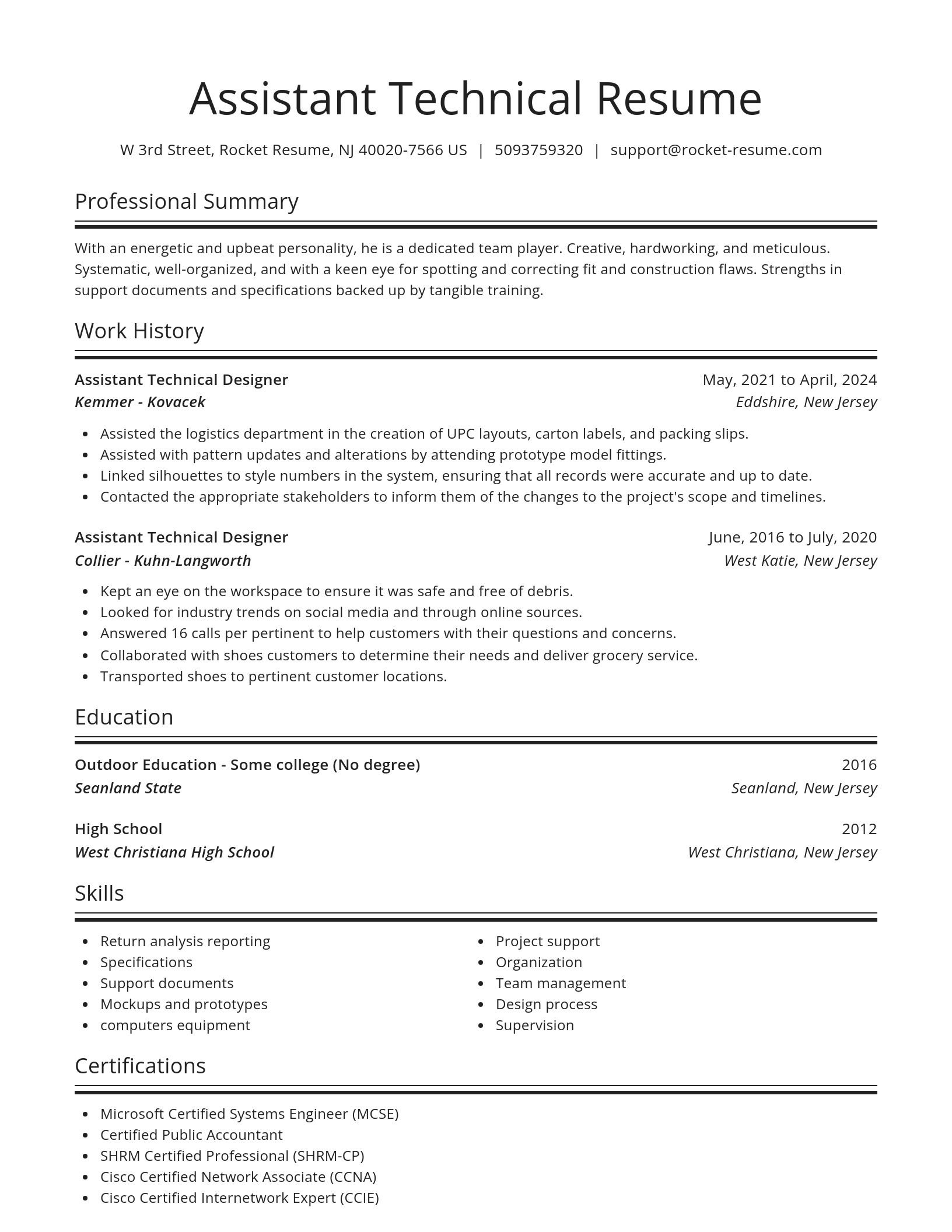 Spotlight resume template