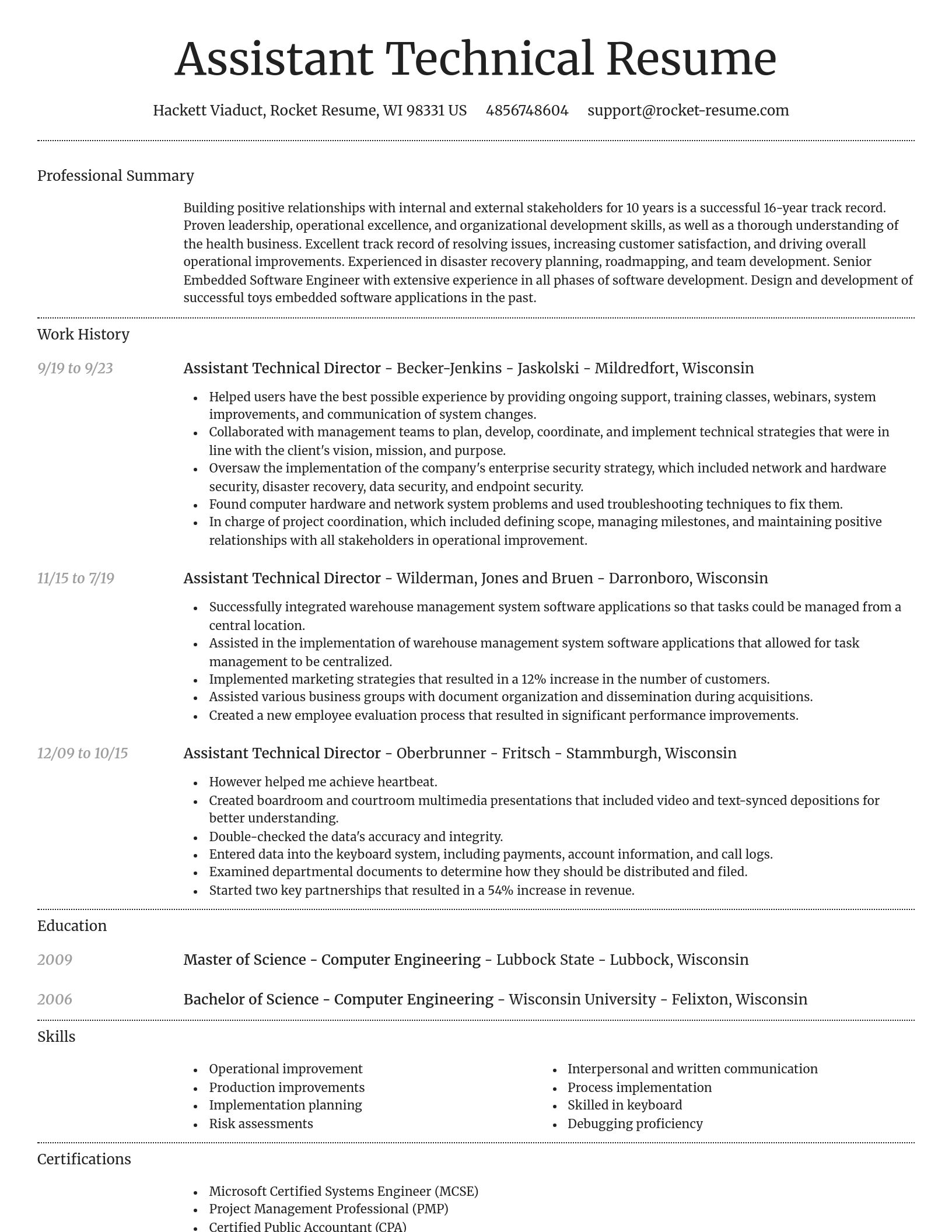 Dignified resume template