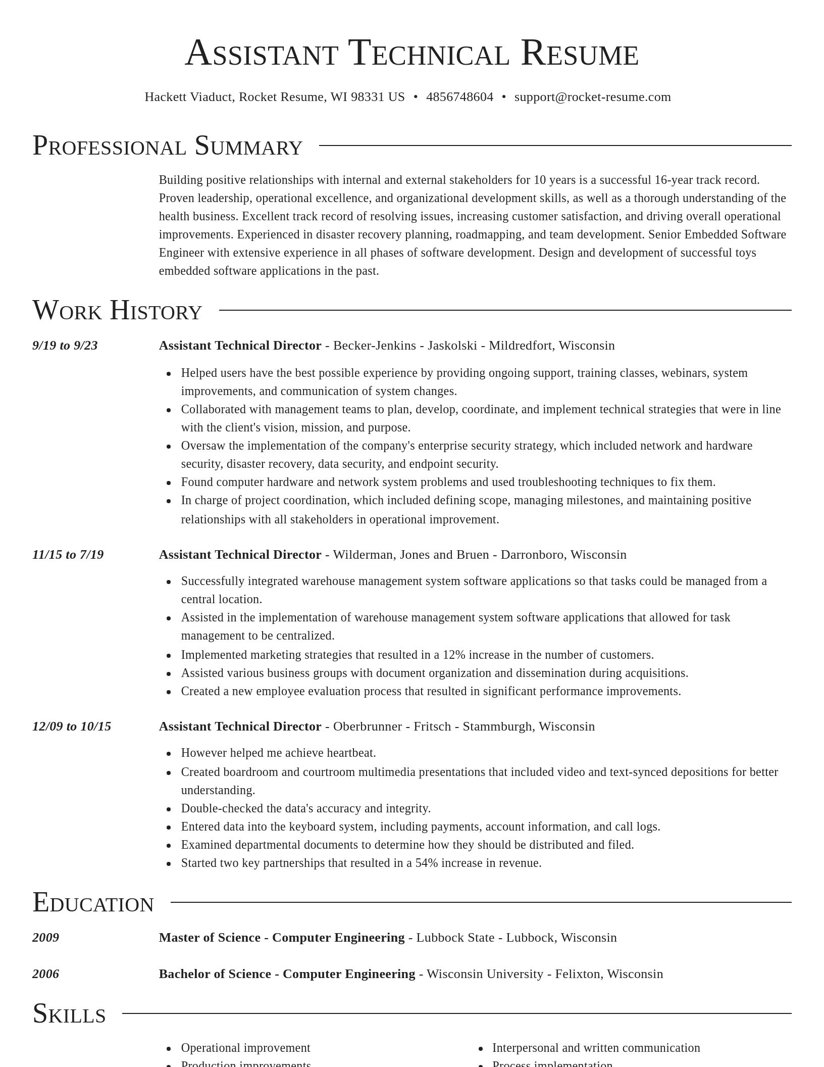 Director resume template