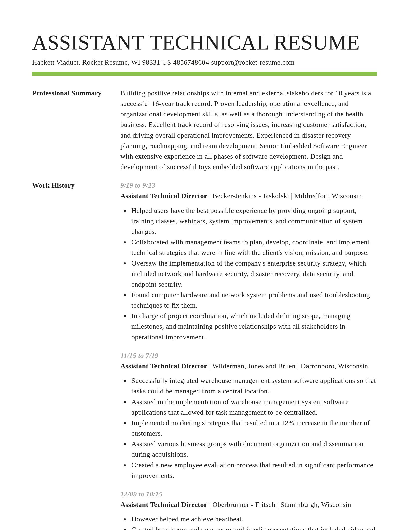 Smart resume template