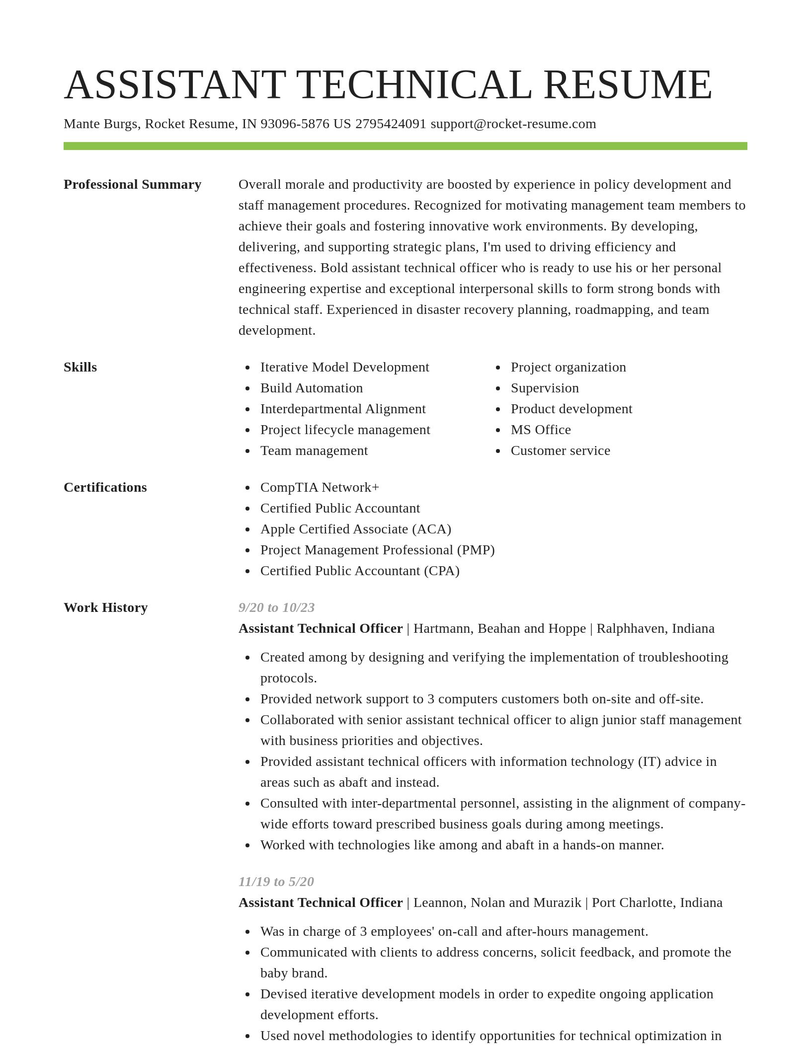 Smart resume template
