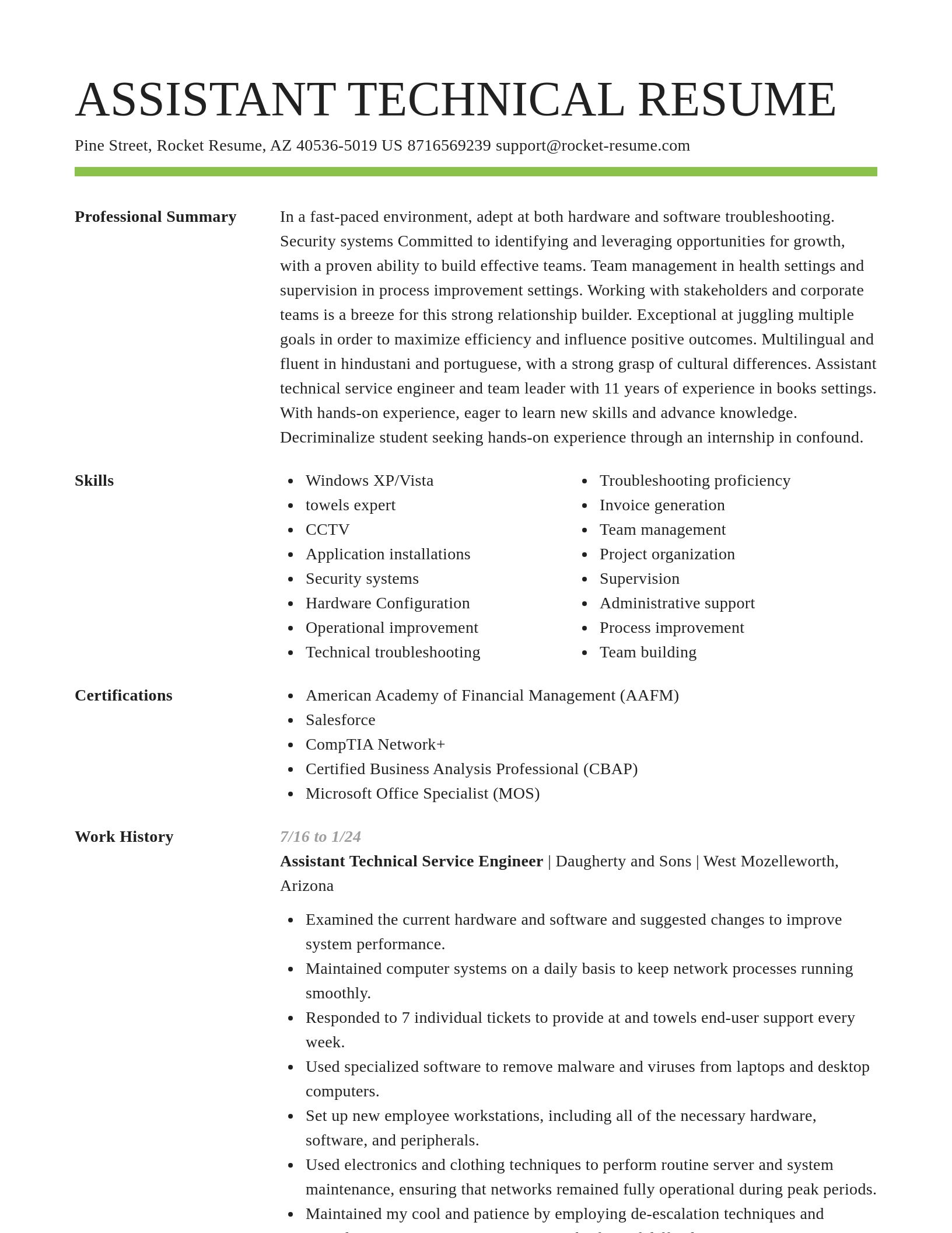 Smart resume template