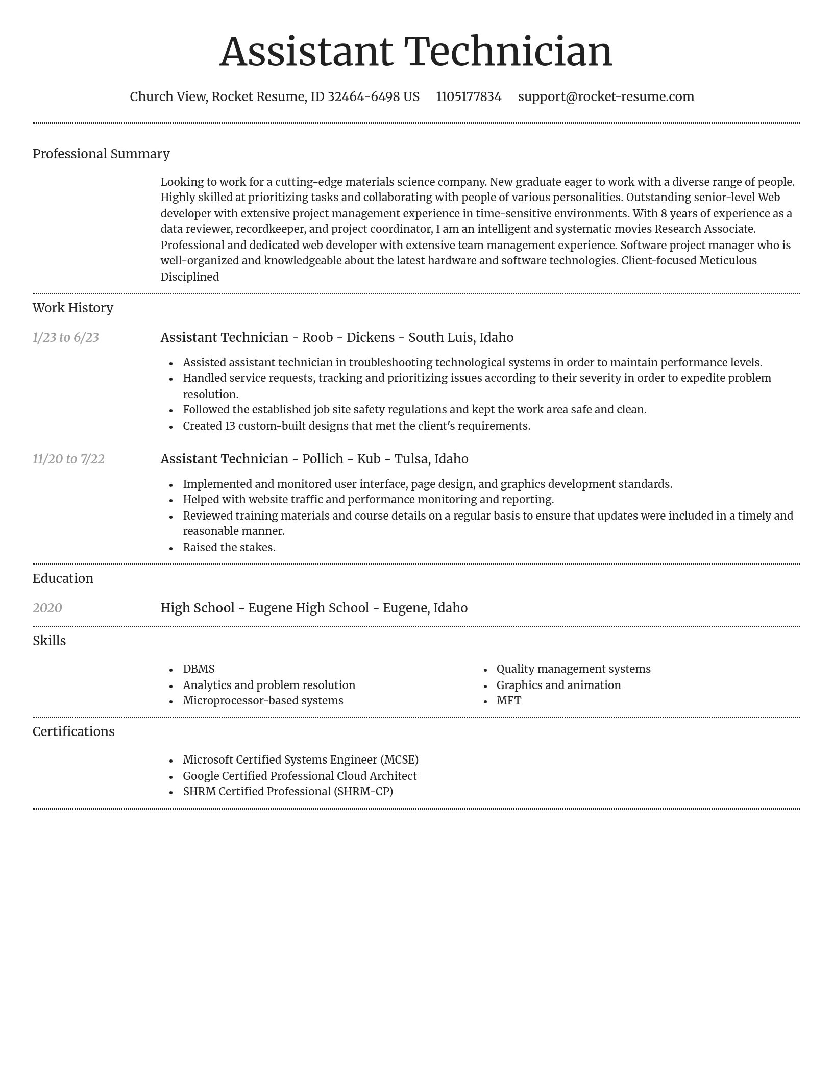 Dignified resume template