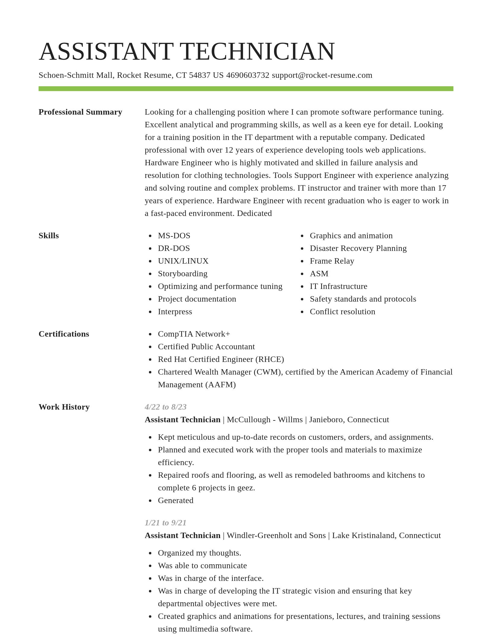 Smart resume template