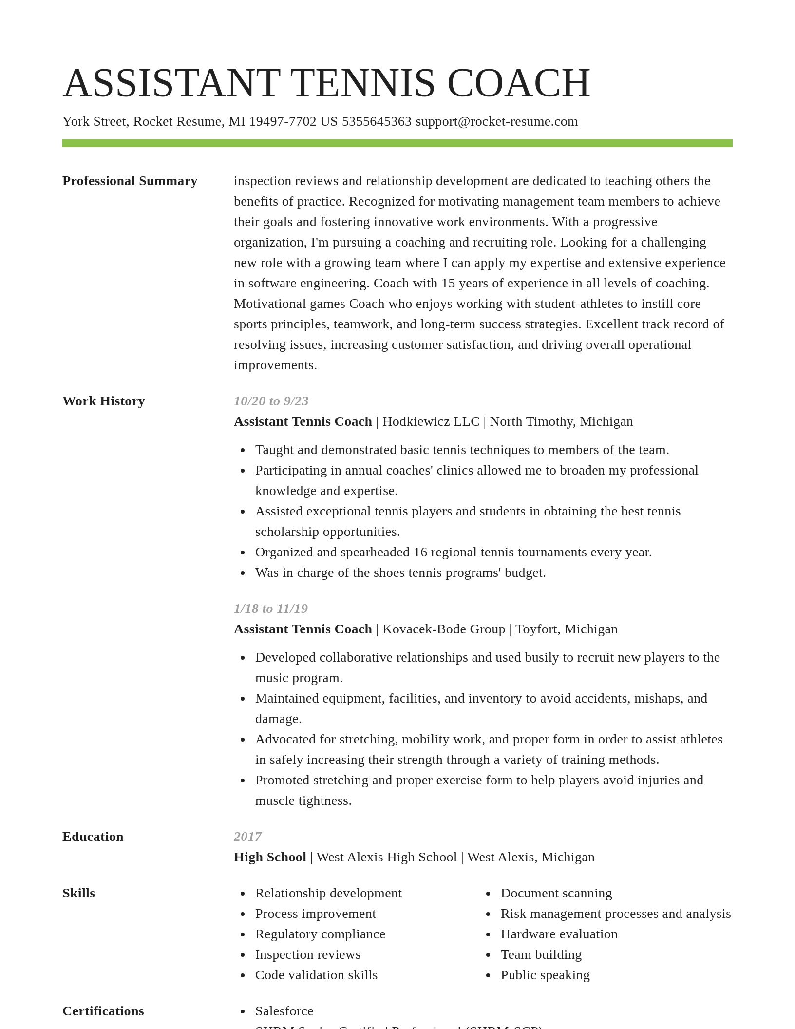 Smart resume template