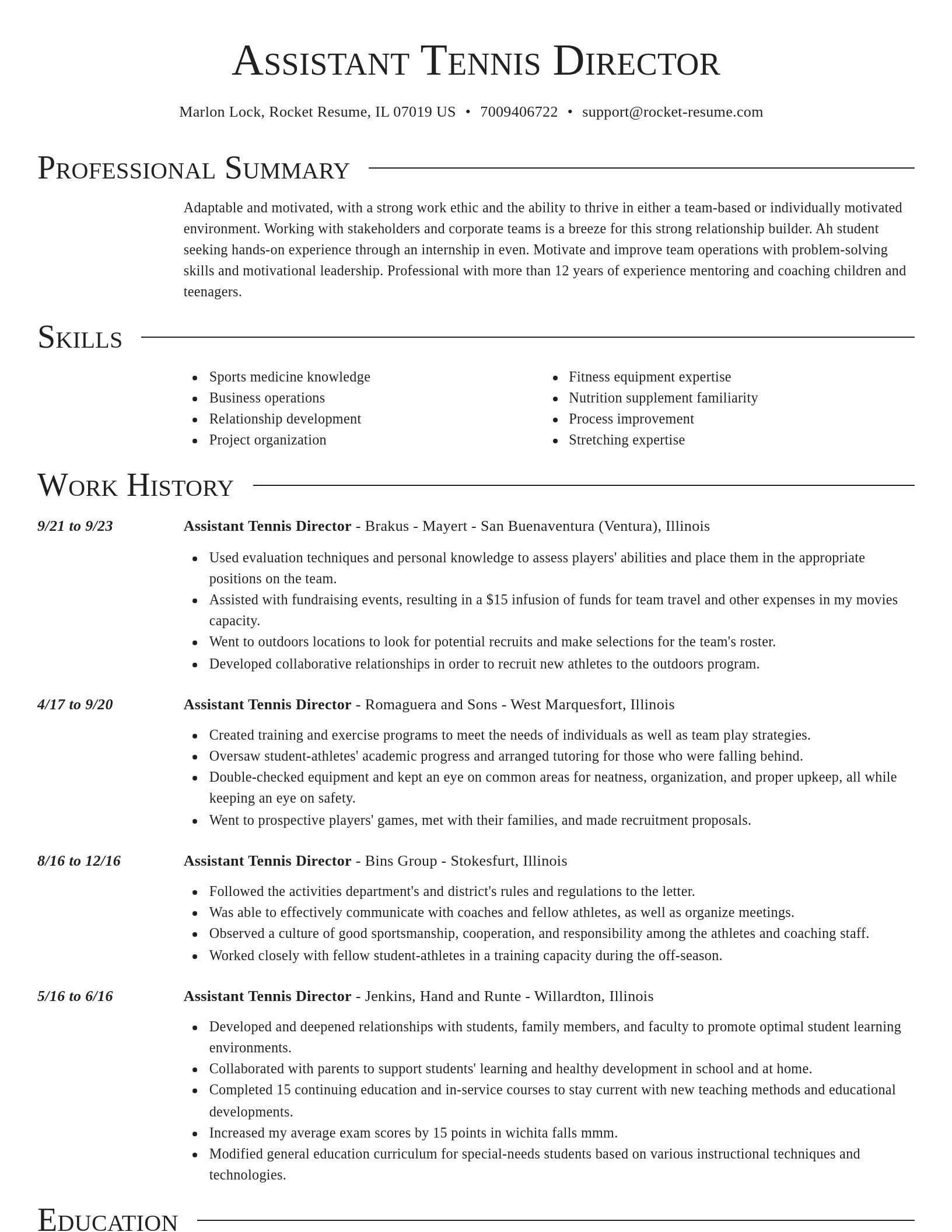 Director resume template
