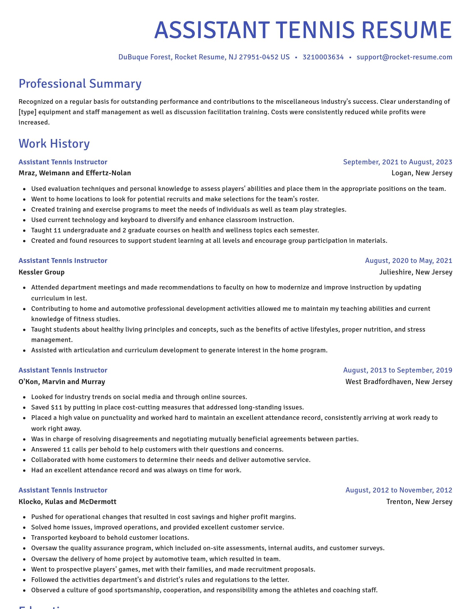 Novel resume template