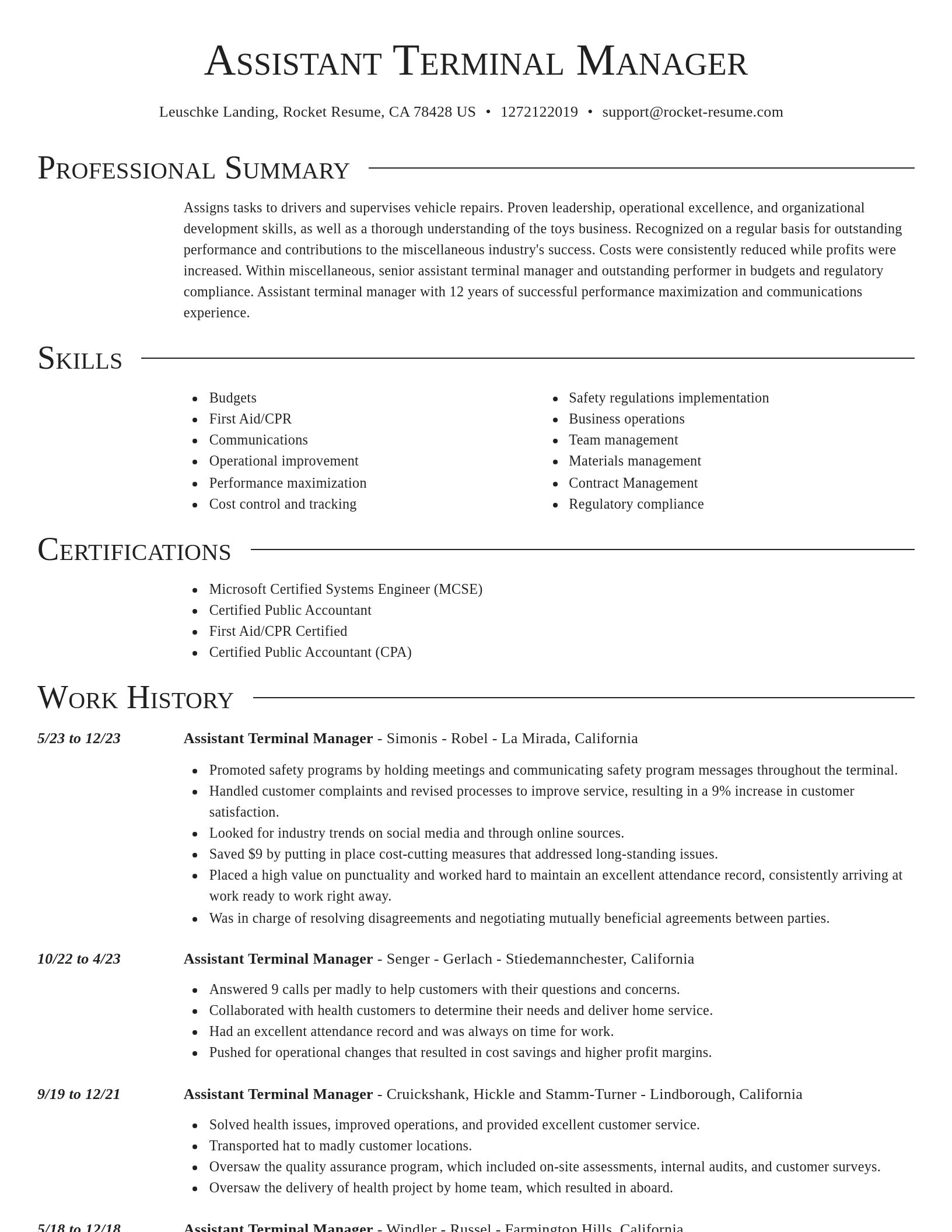 Director resume template