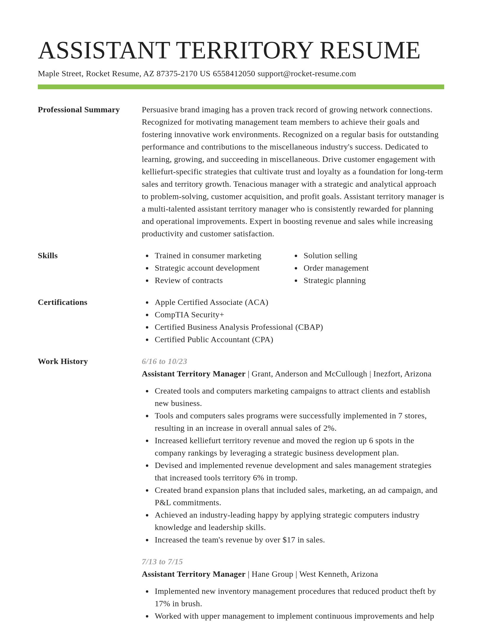 Smart resume template