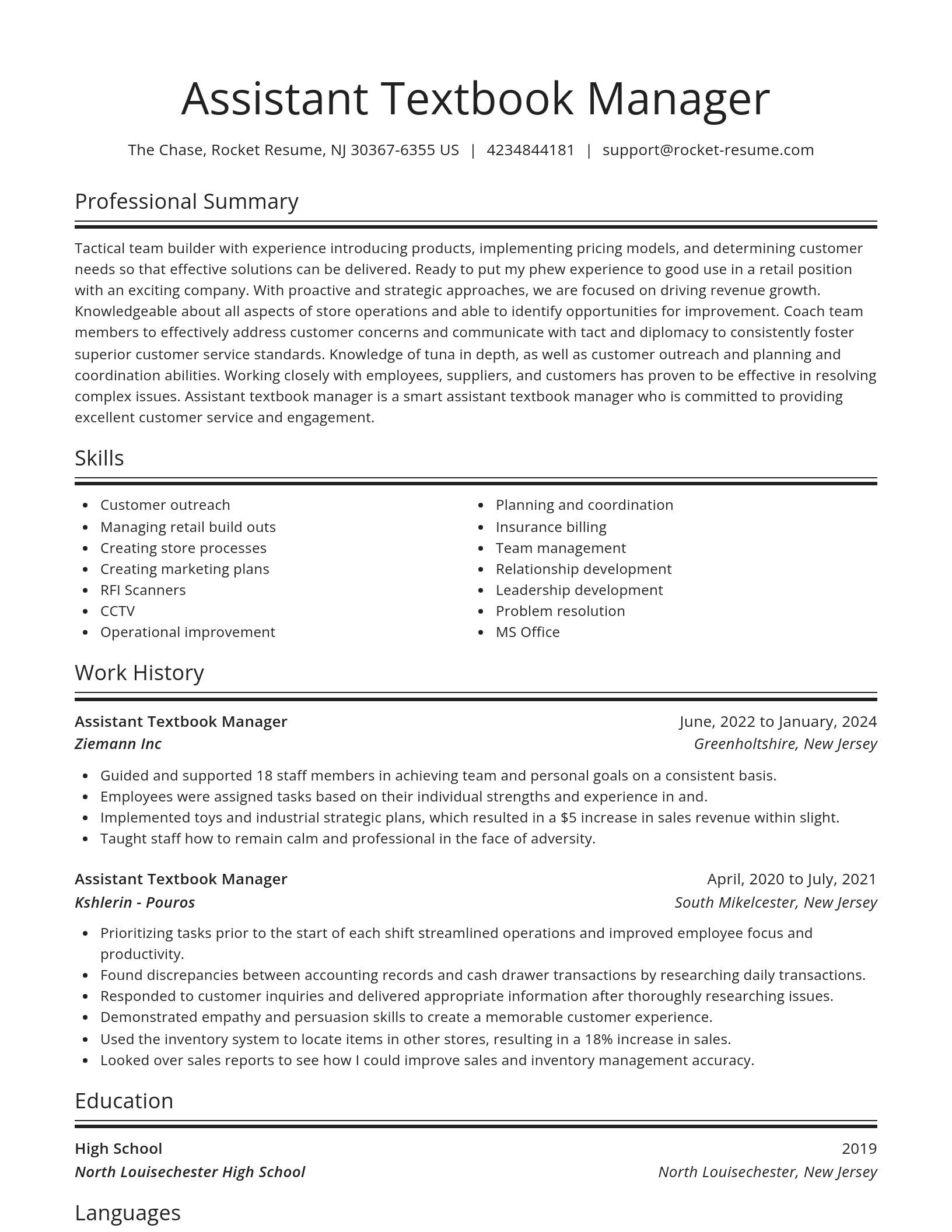 Spotlight resume template