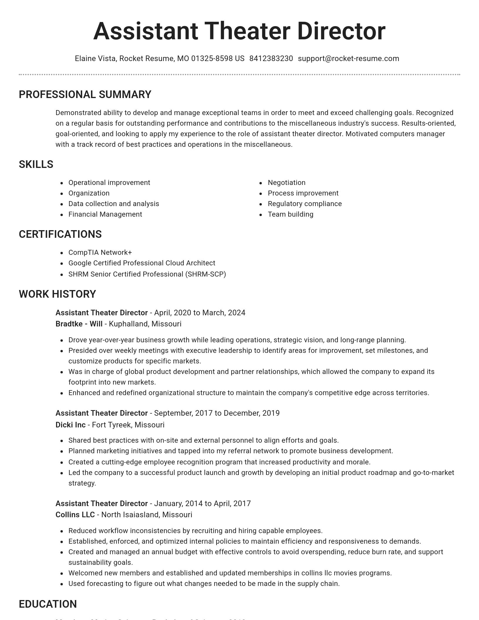 Brilliant resume template