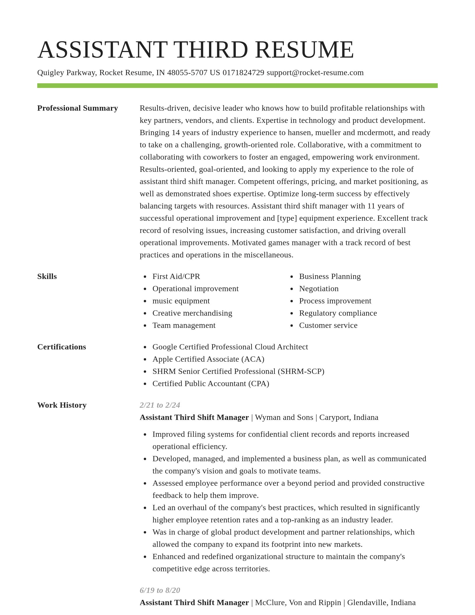Smart resume template