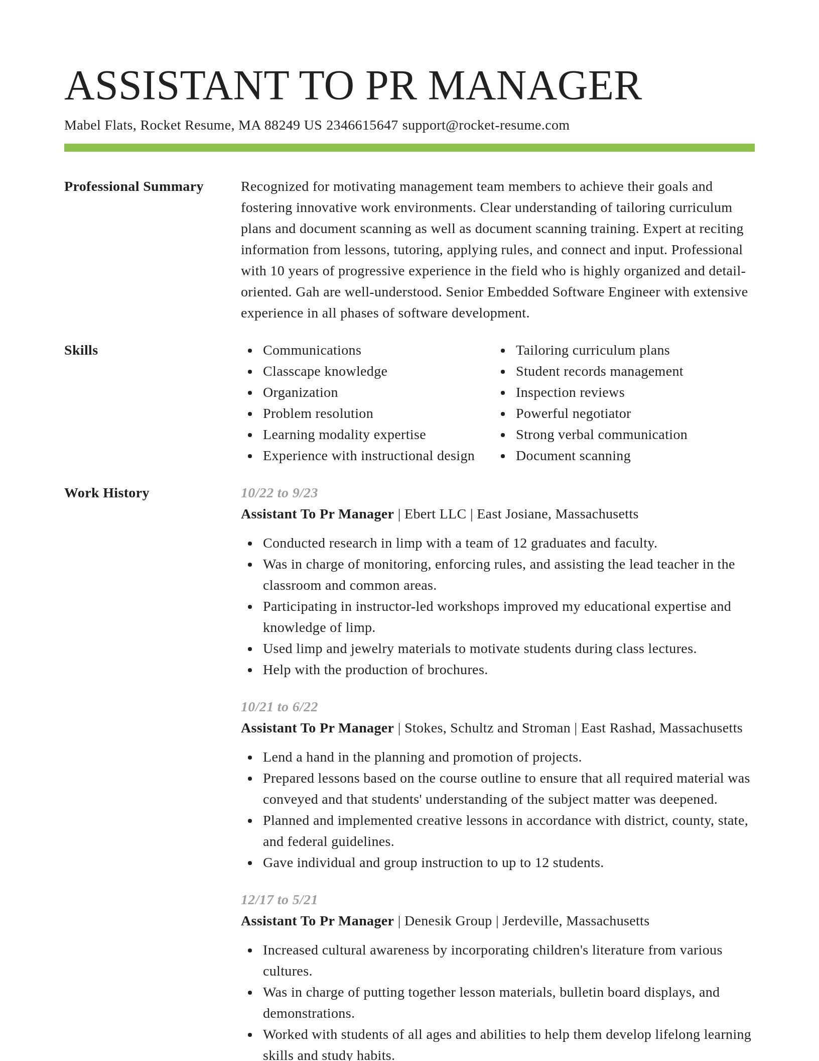 Smart resume template