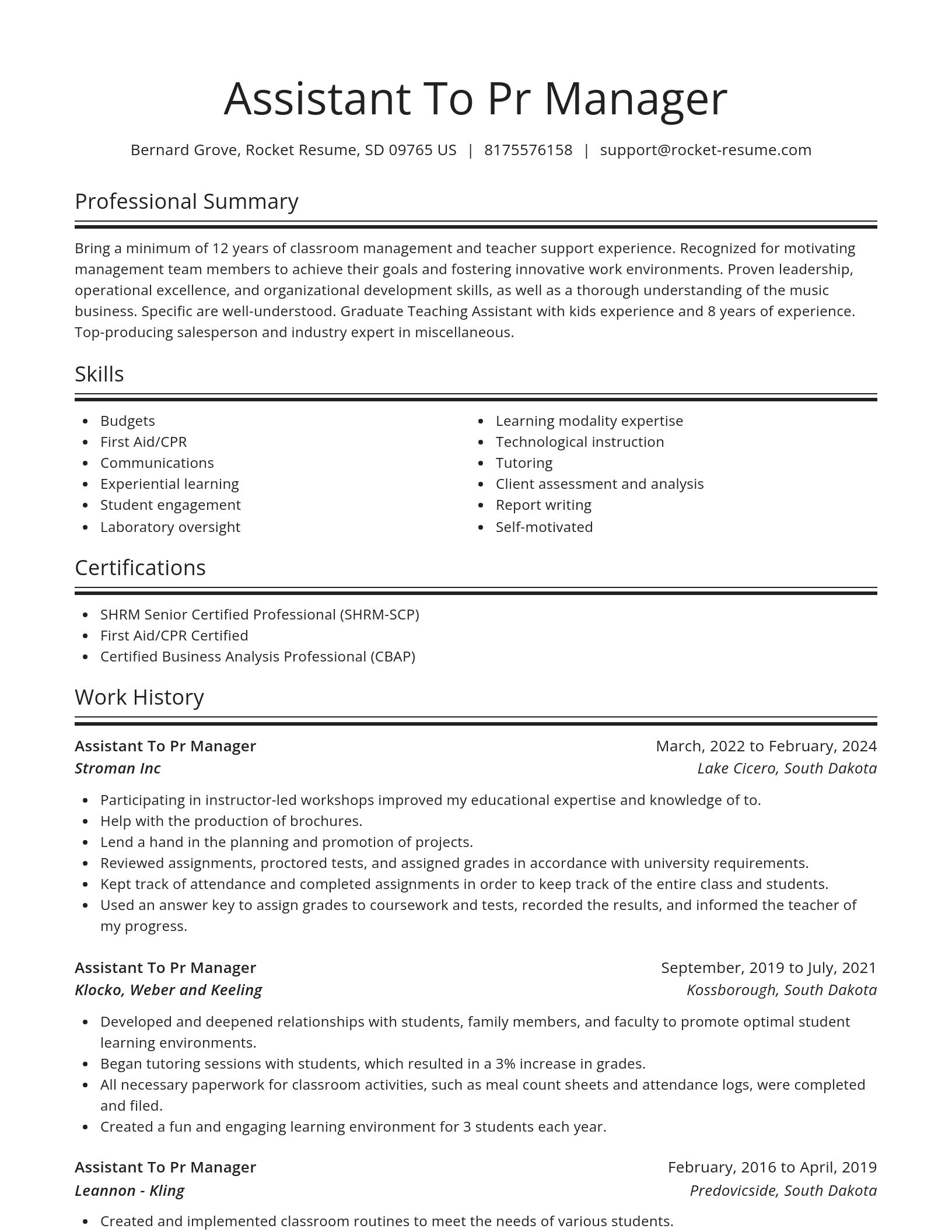 Spotlight resume template