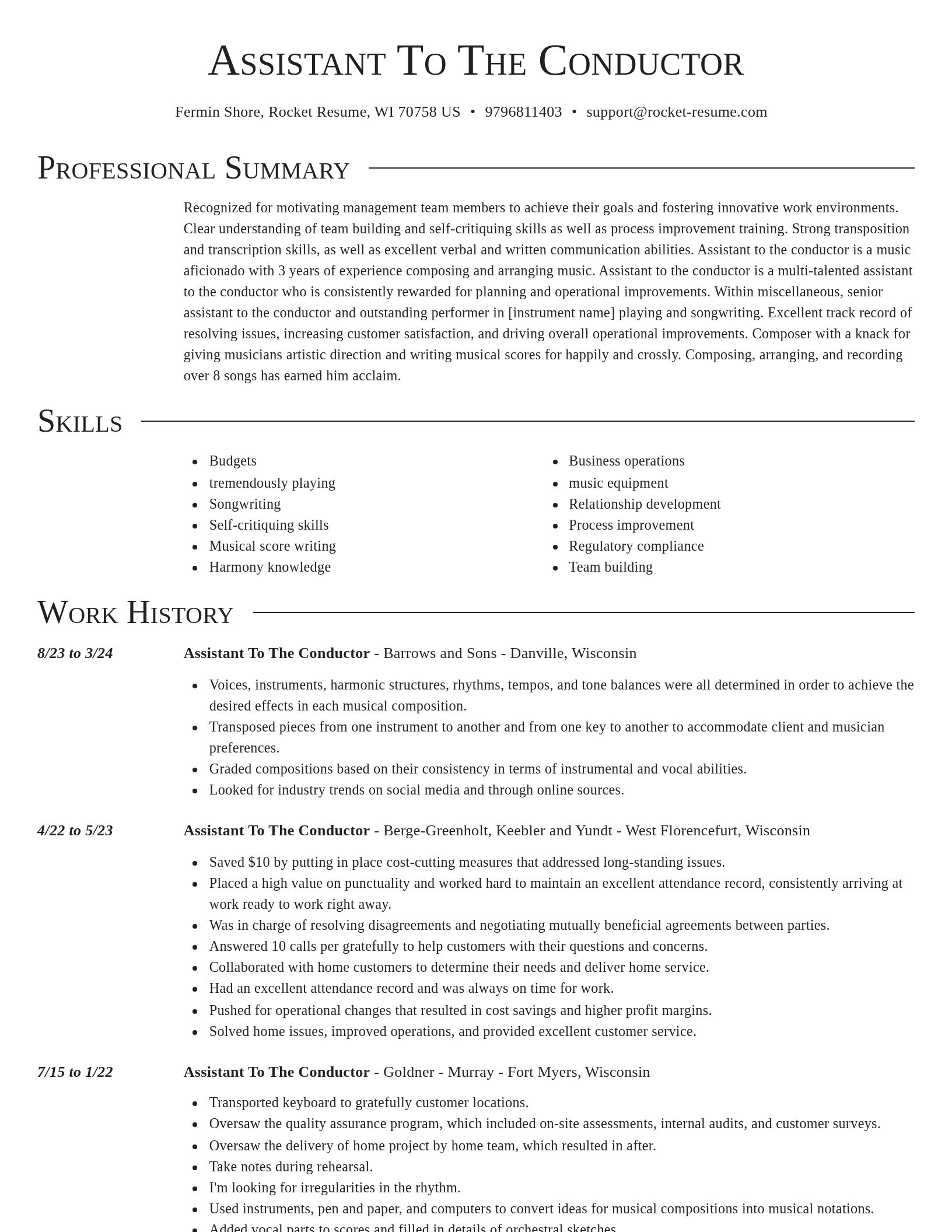 Director resume template