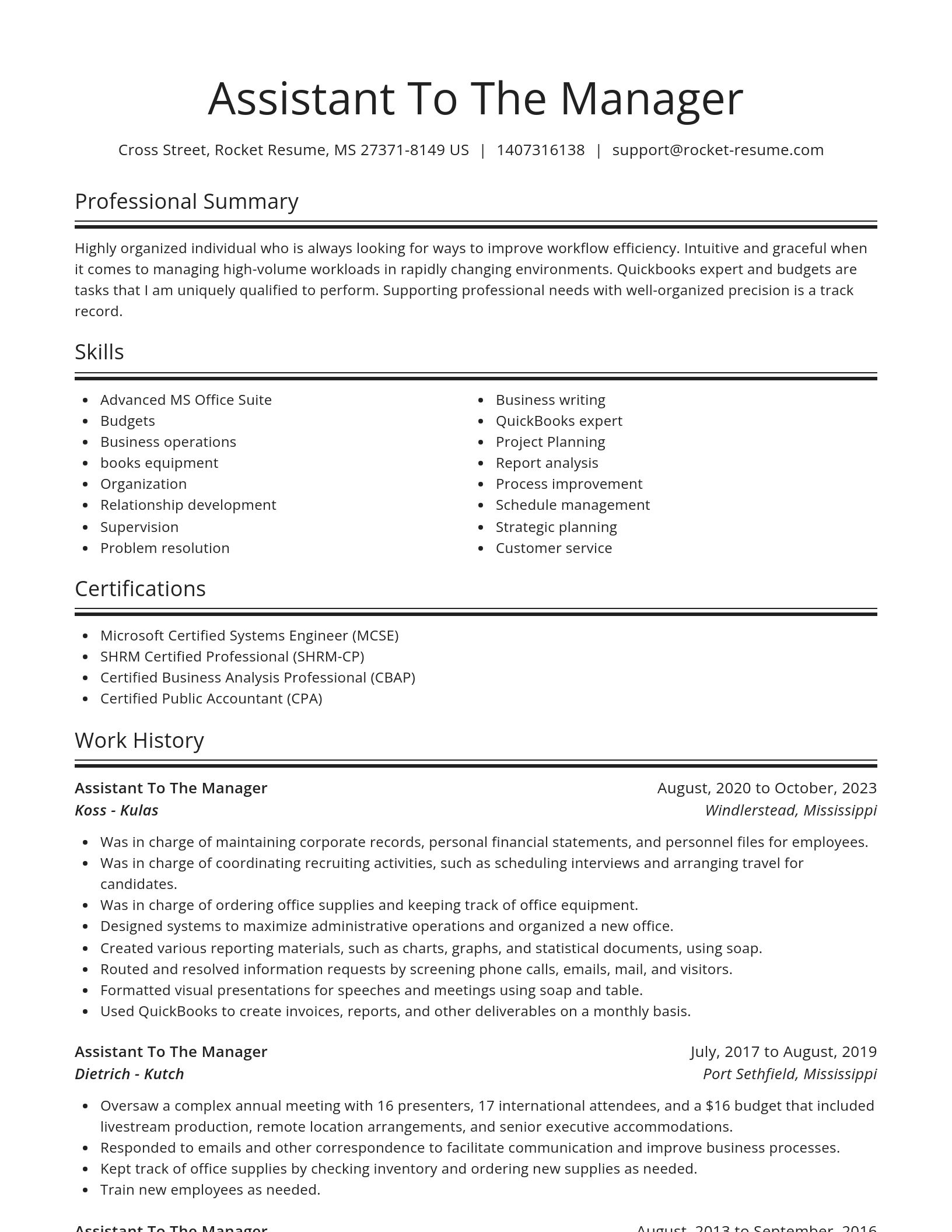 Spotlight resume template