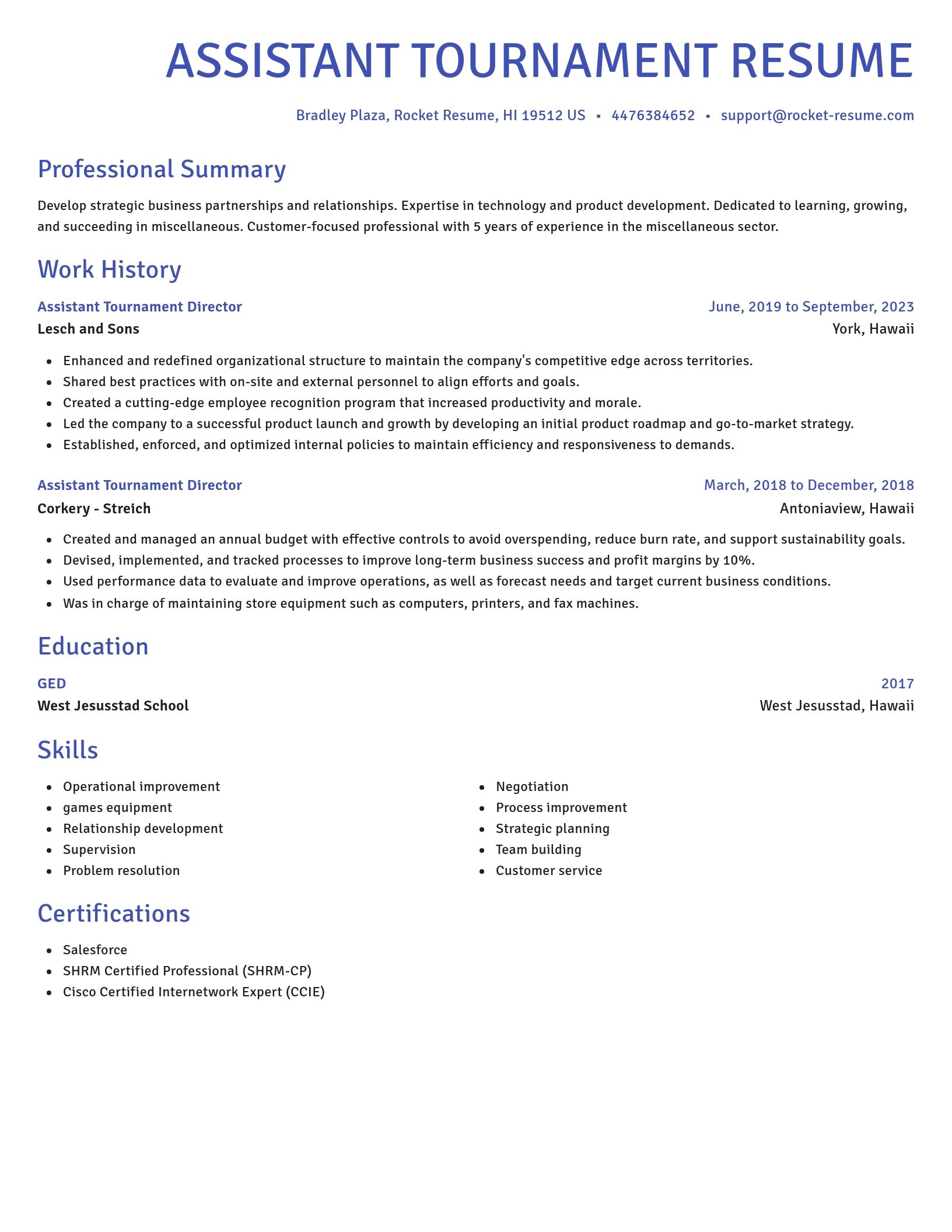 Novel resume template