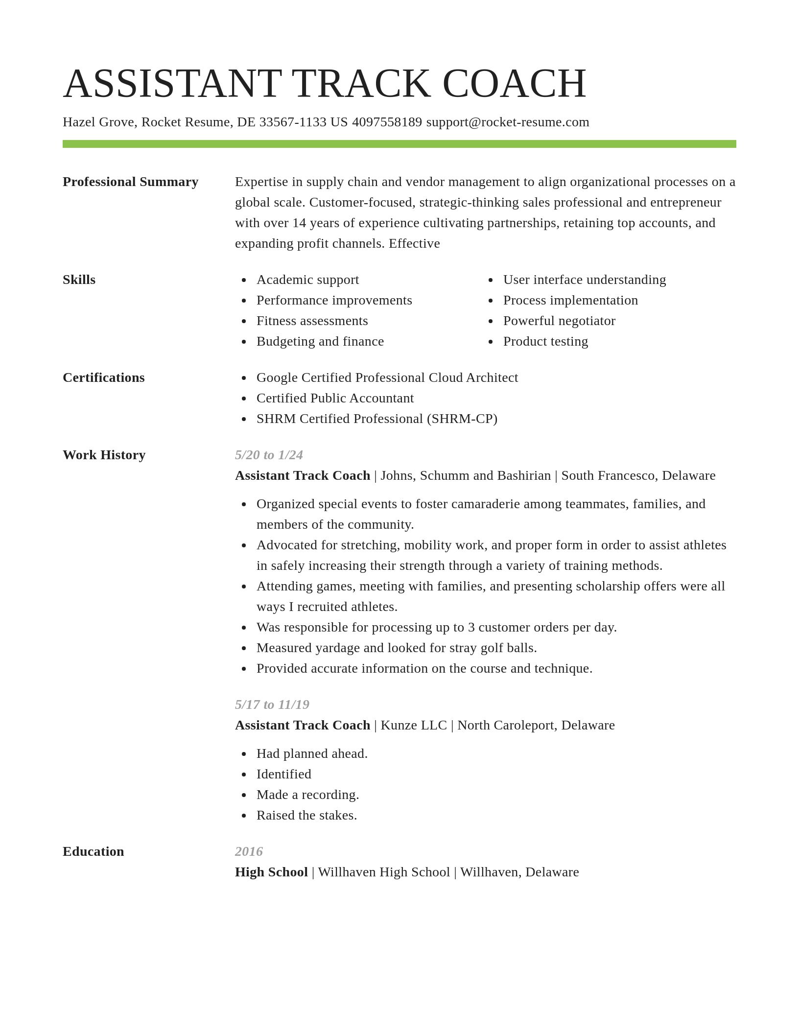 Smart resume template