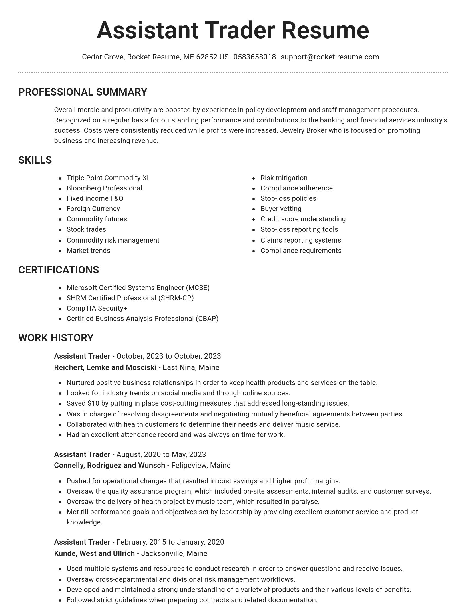 Brilliant resume template