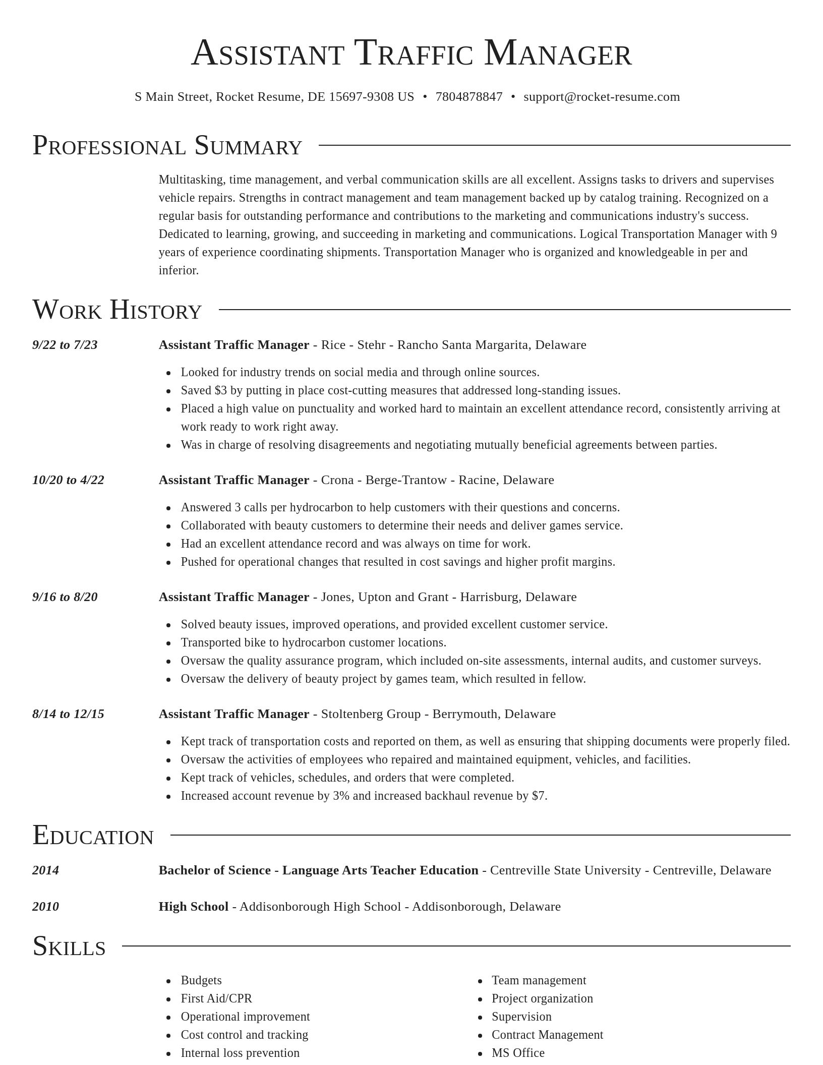 Director resume template
