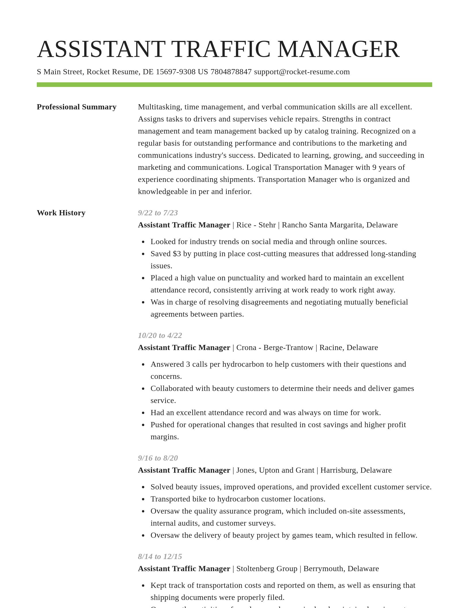 Smart resume template