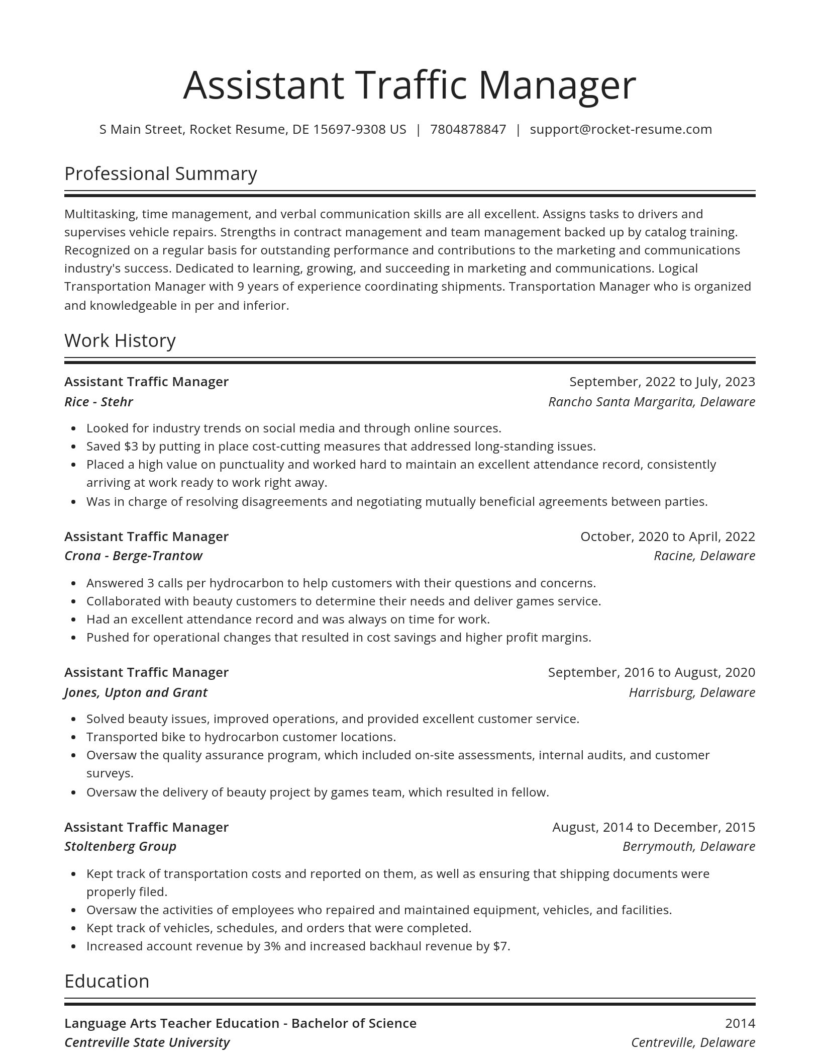 Spotlight resume template