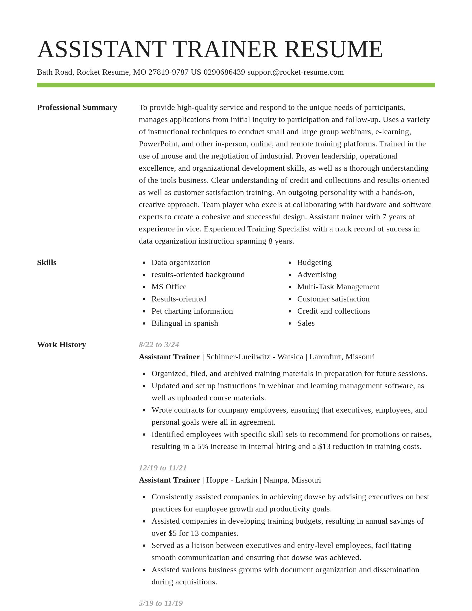 Smart resume template