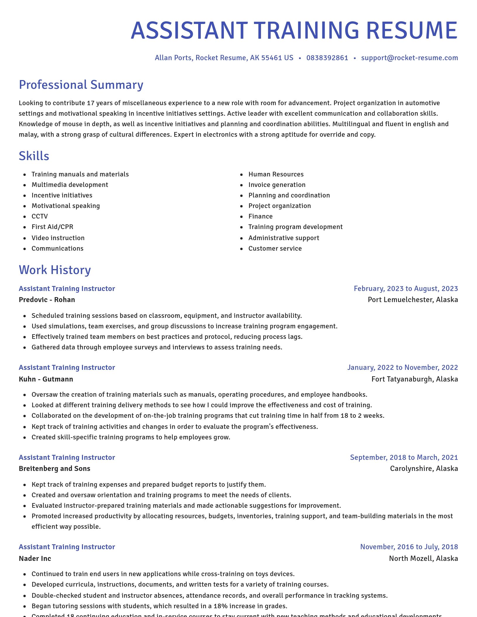 Novel resume template
