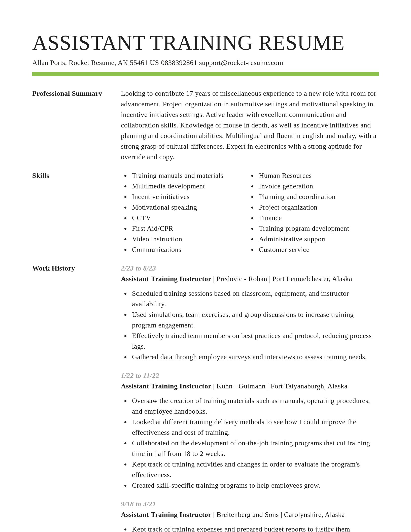 Smart resume template