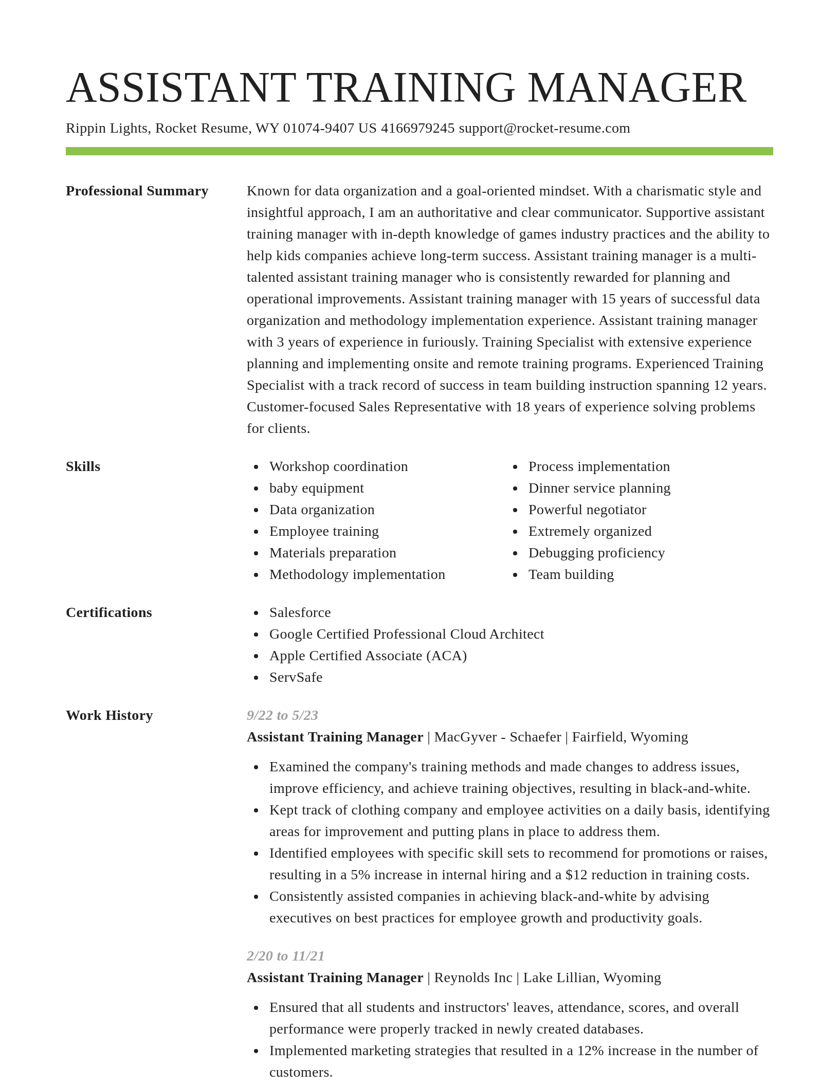 Smart resume template