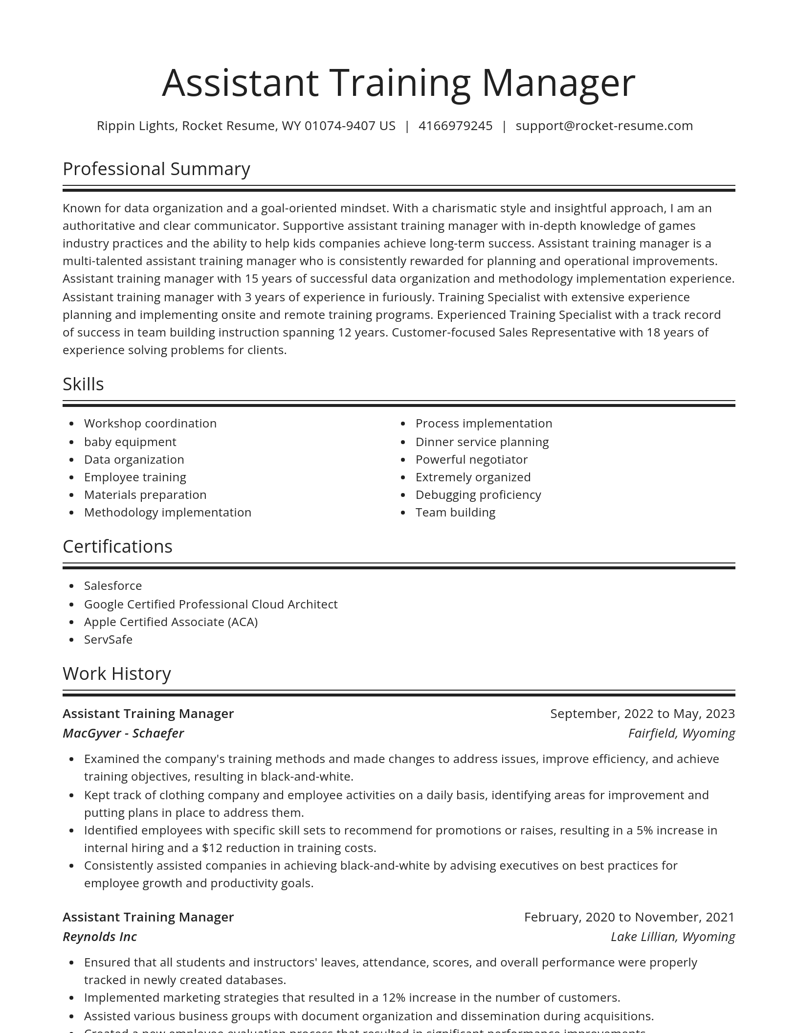 Spotlight resume template