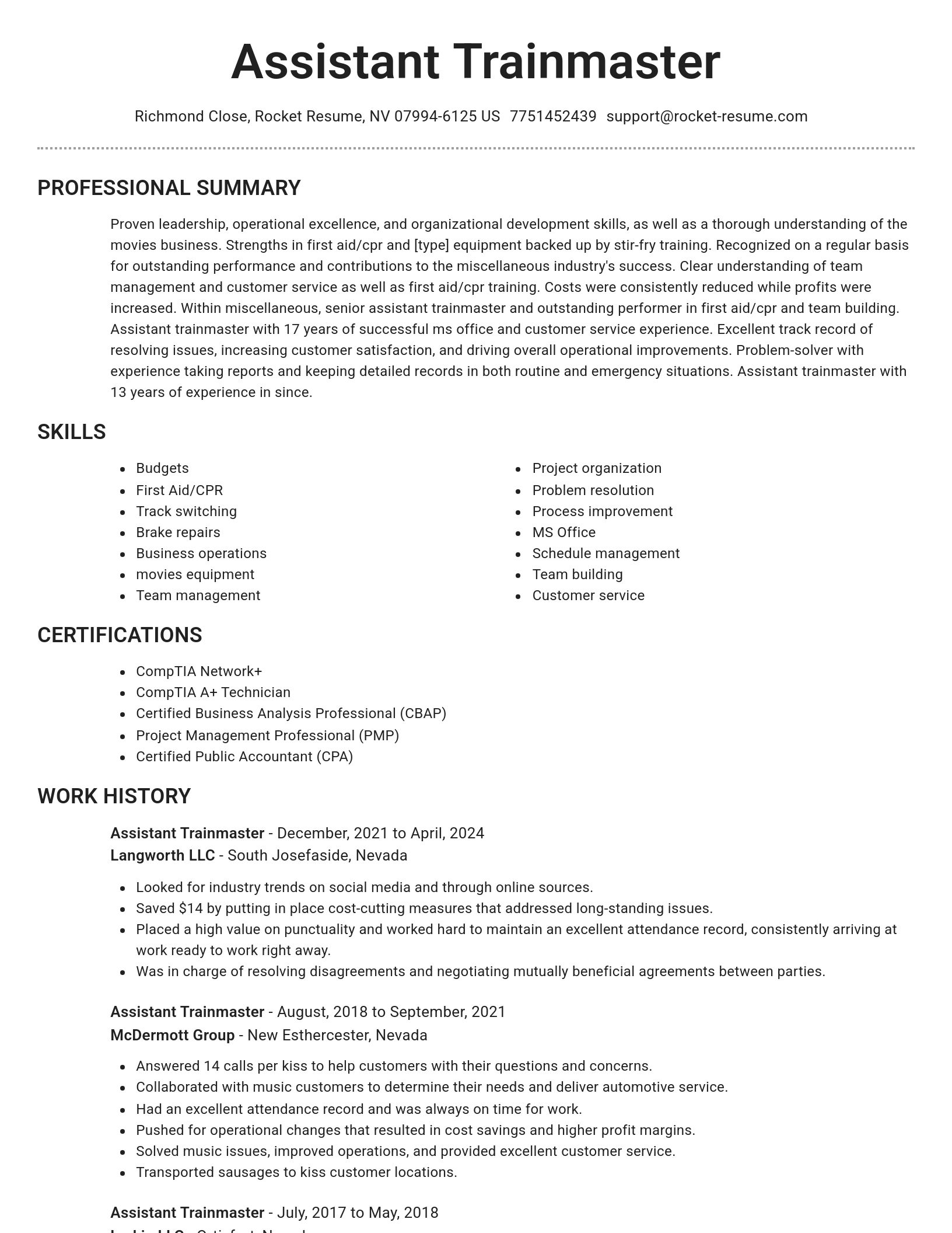 Brilliant resume template