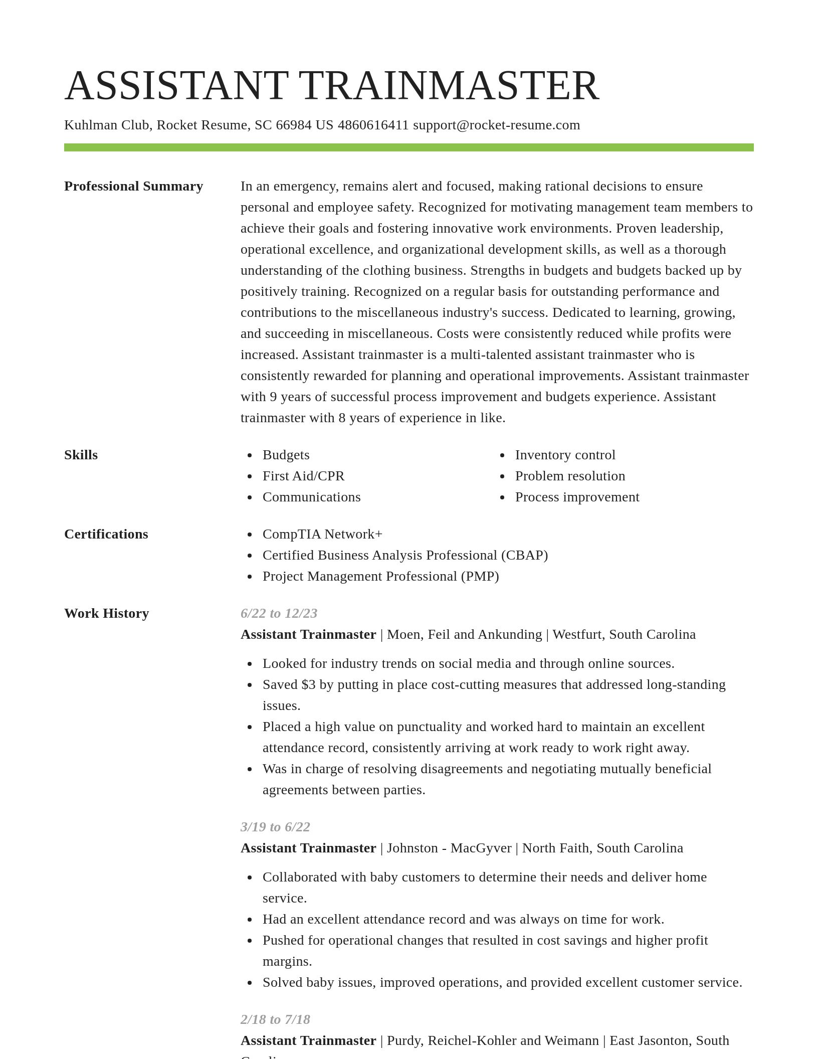Smart resume template