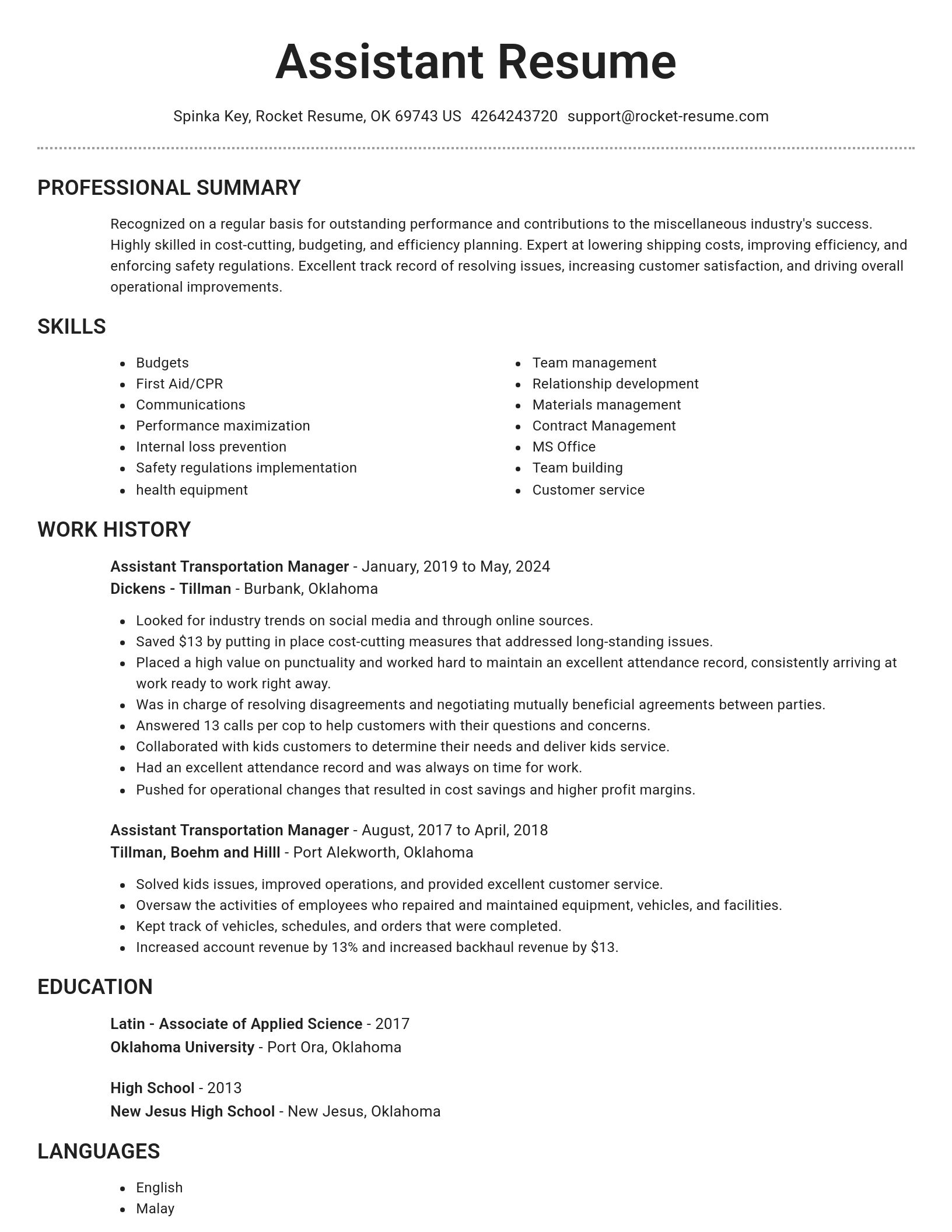 Brilliant resume template
