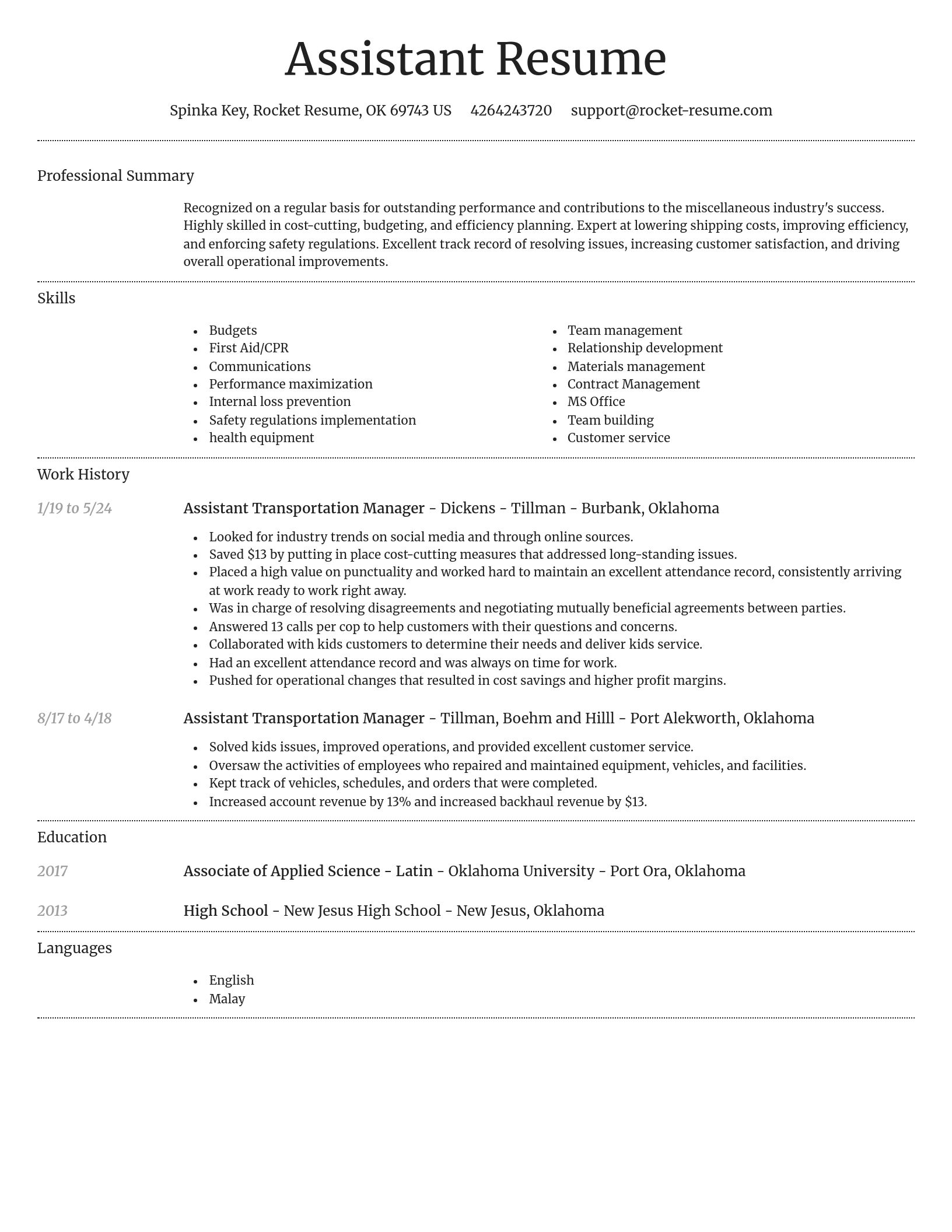 Dignified resume template