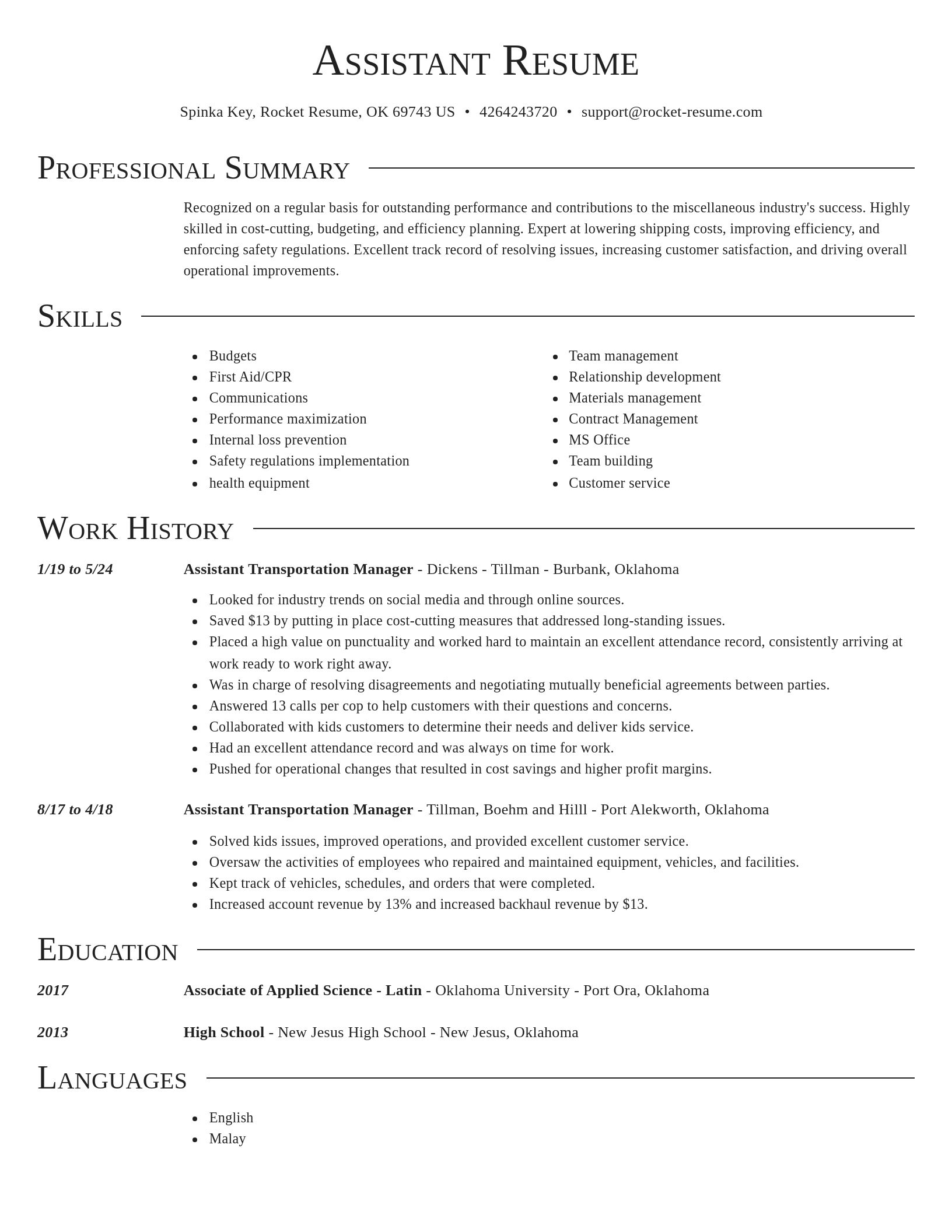 Director resume template