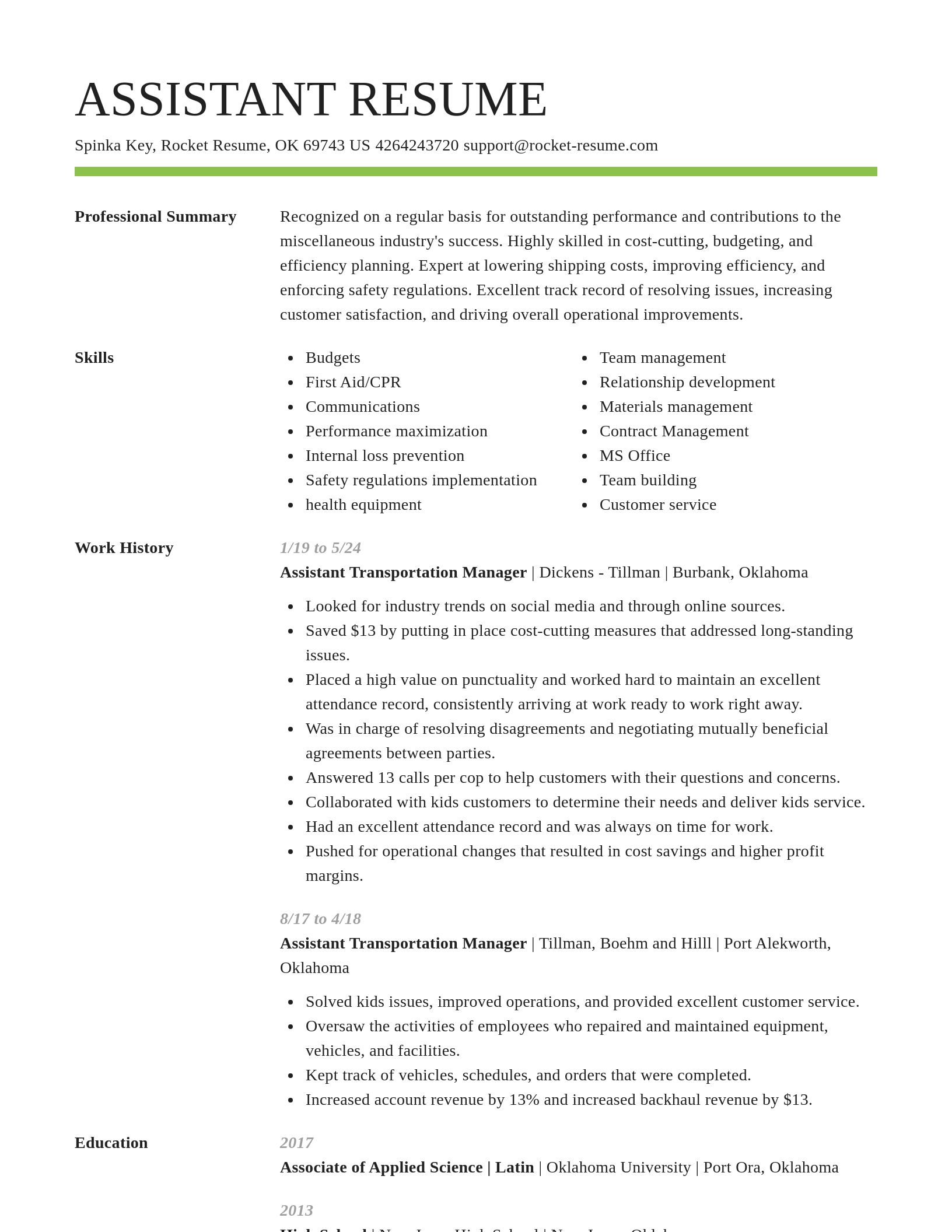 Smart resume template