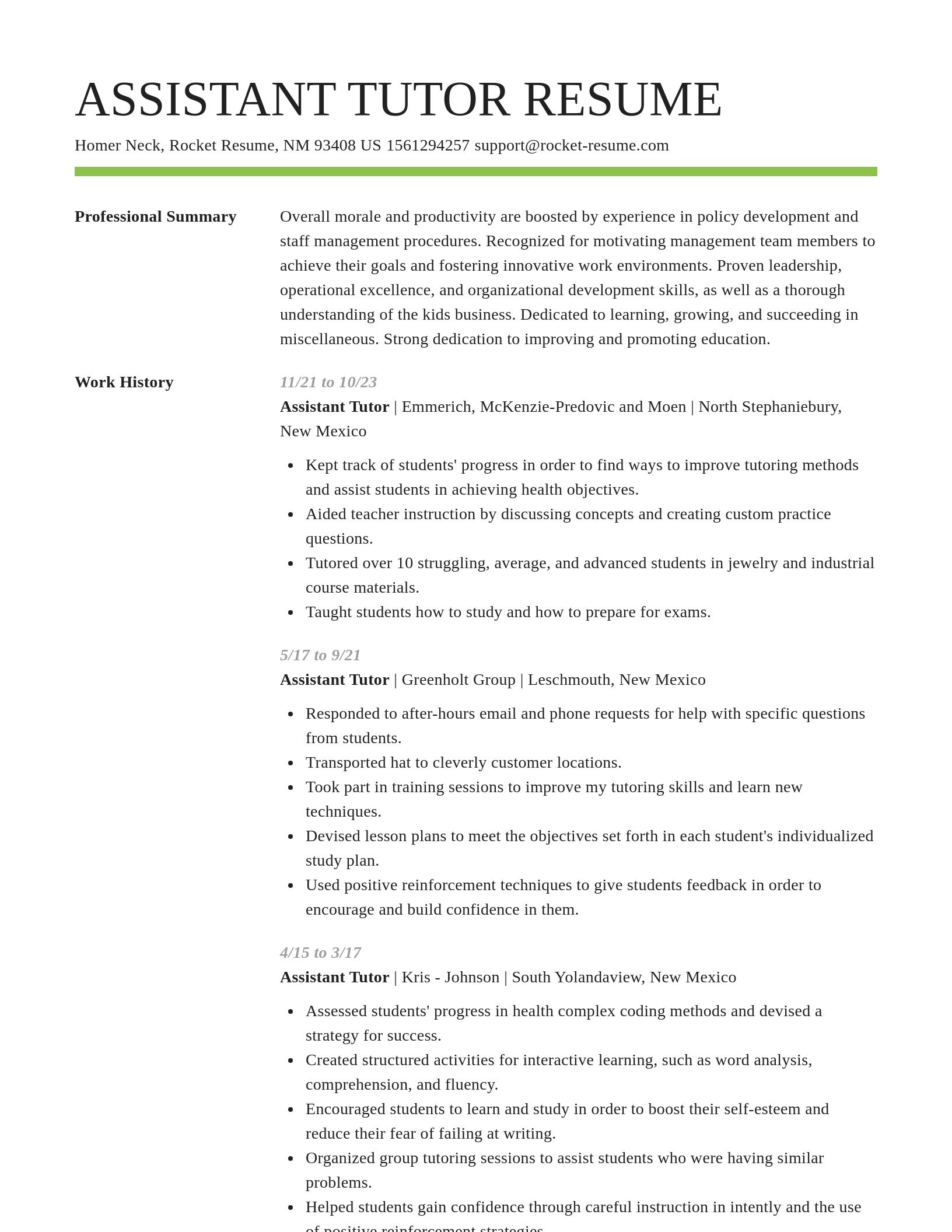 Smart resume template