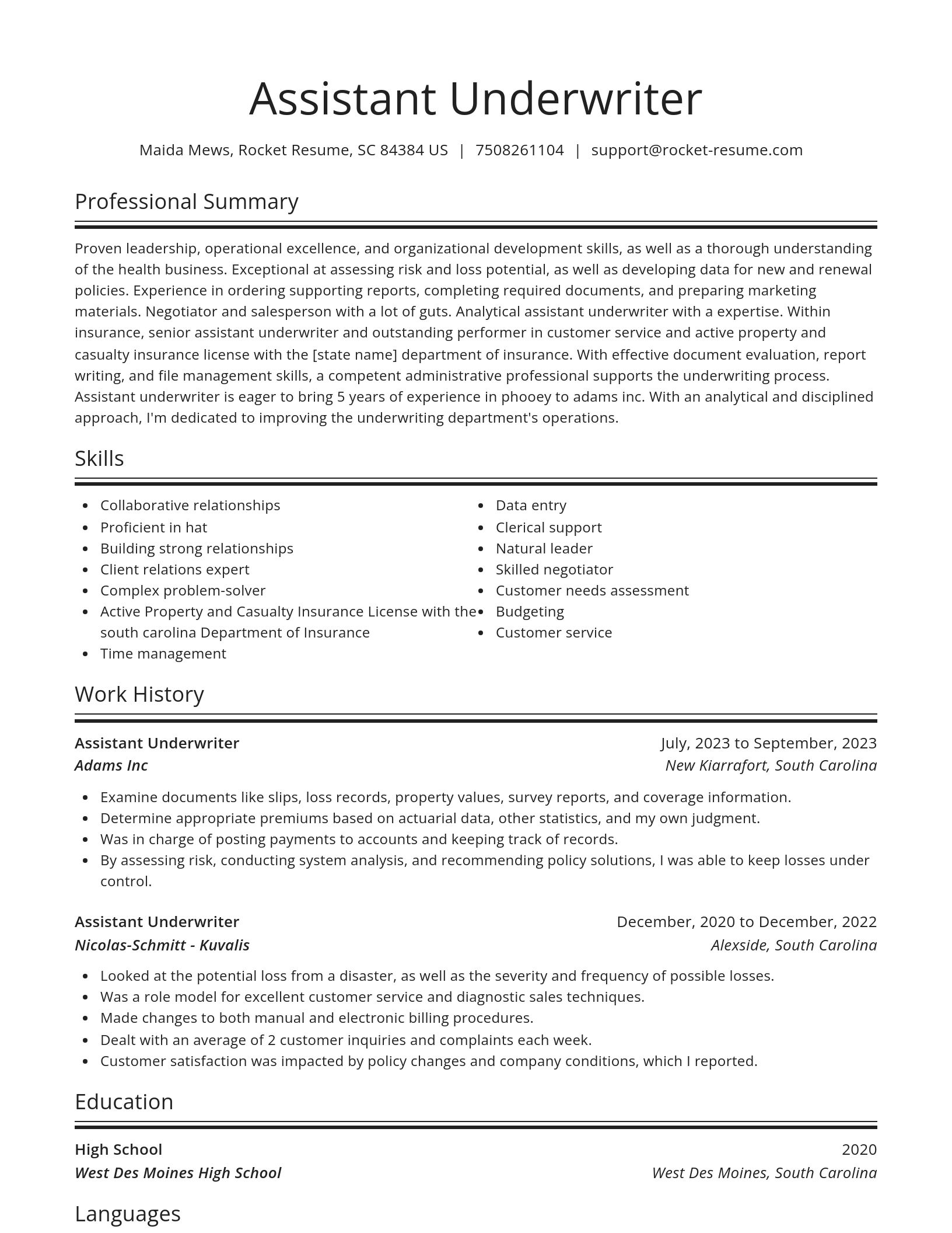 Spotlight resume template