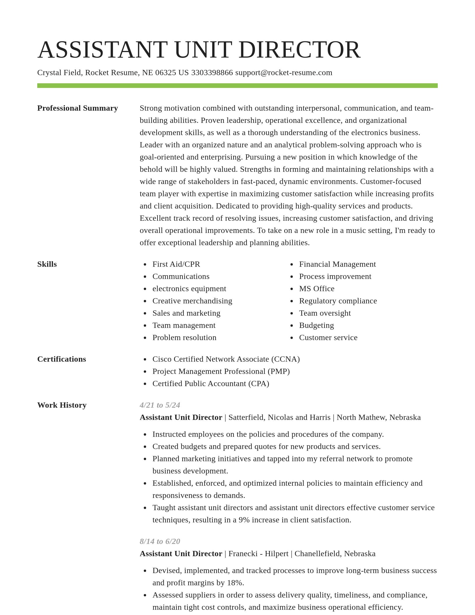 Smart resume template
