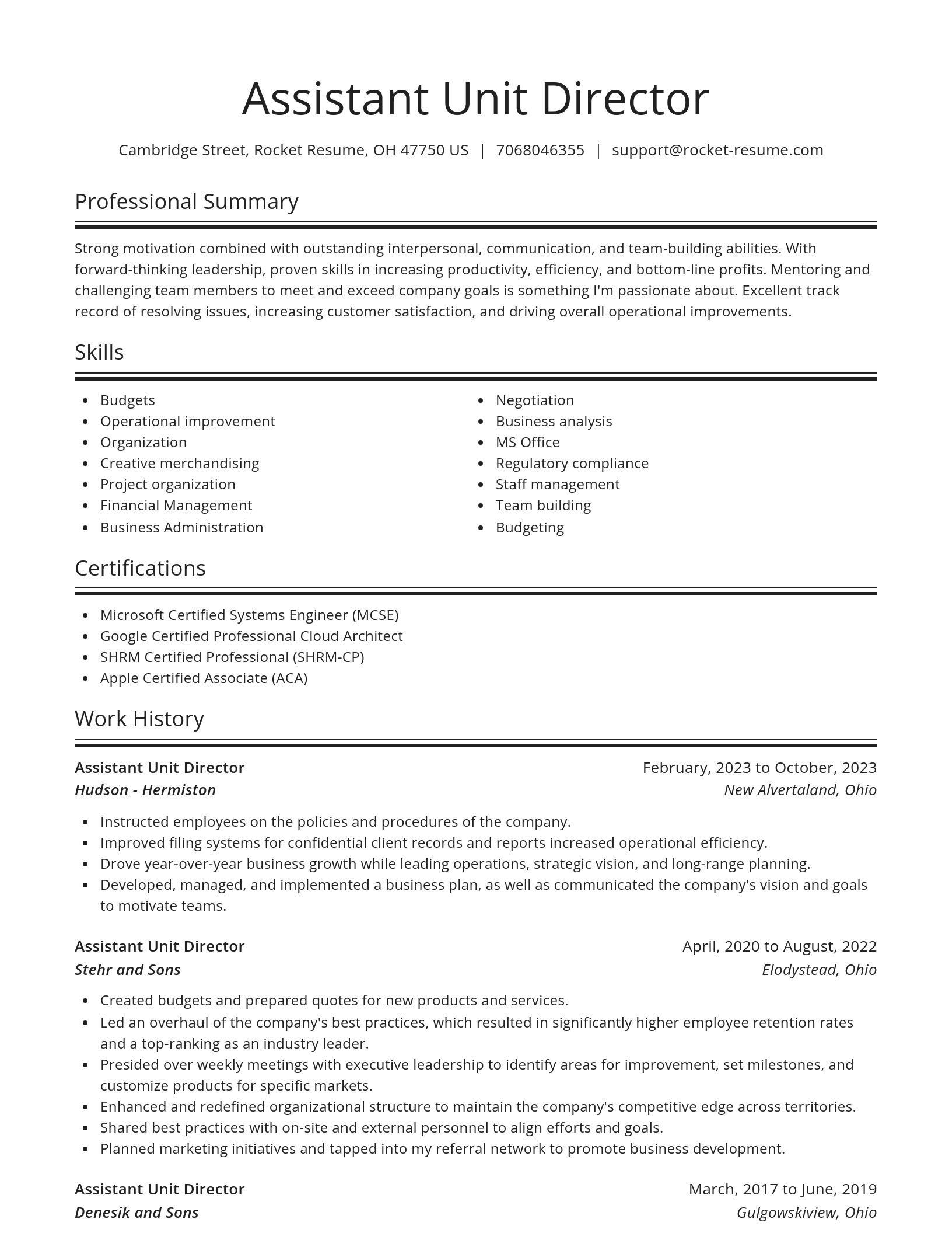 Spotlight resume template
