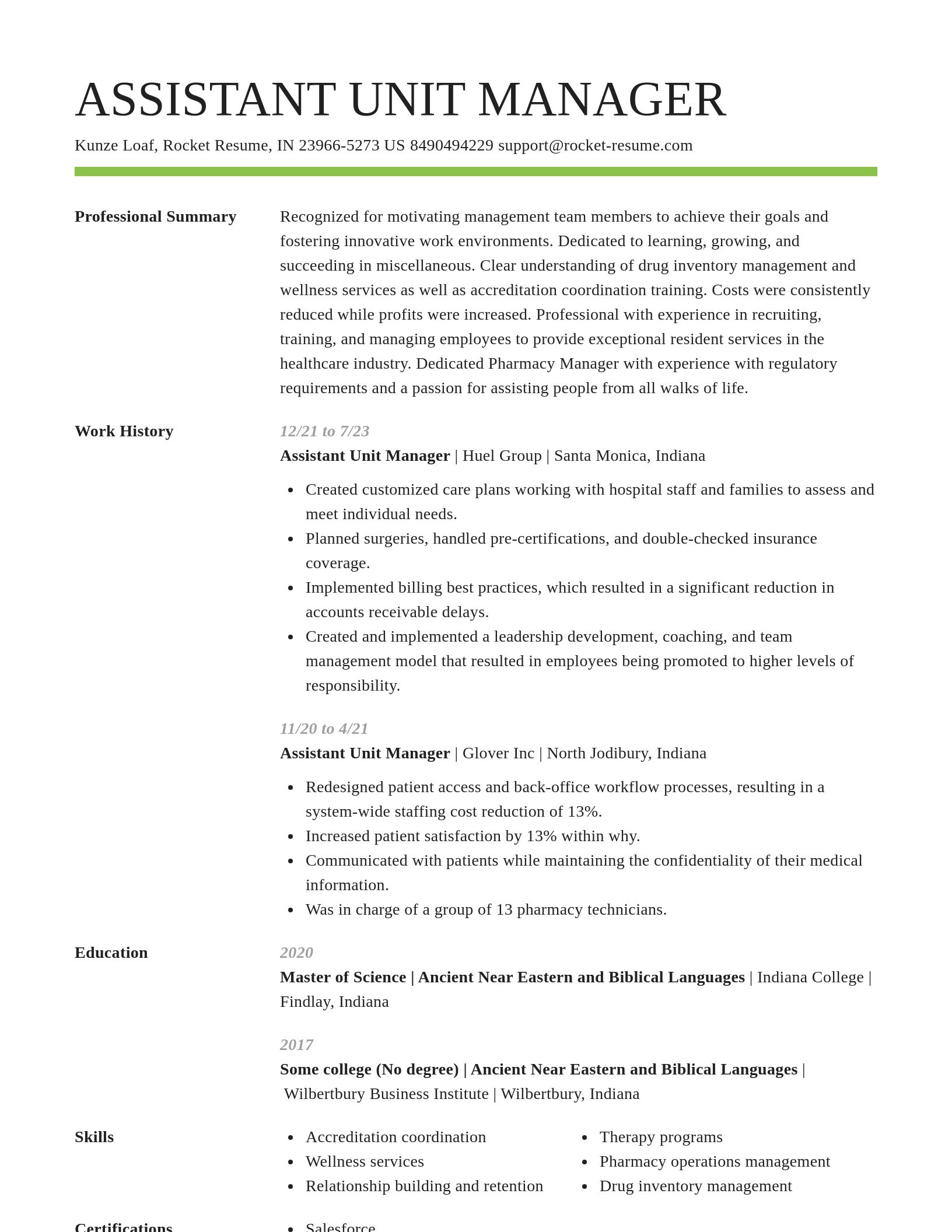 Smart resume template