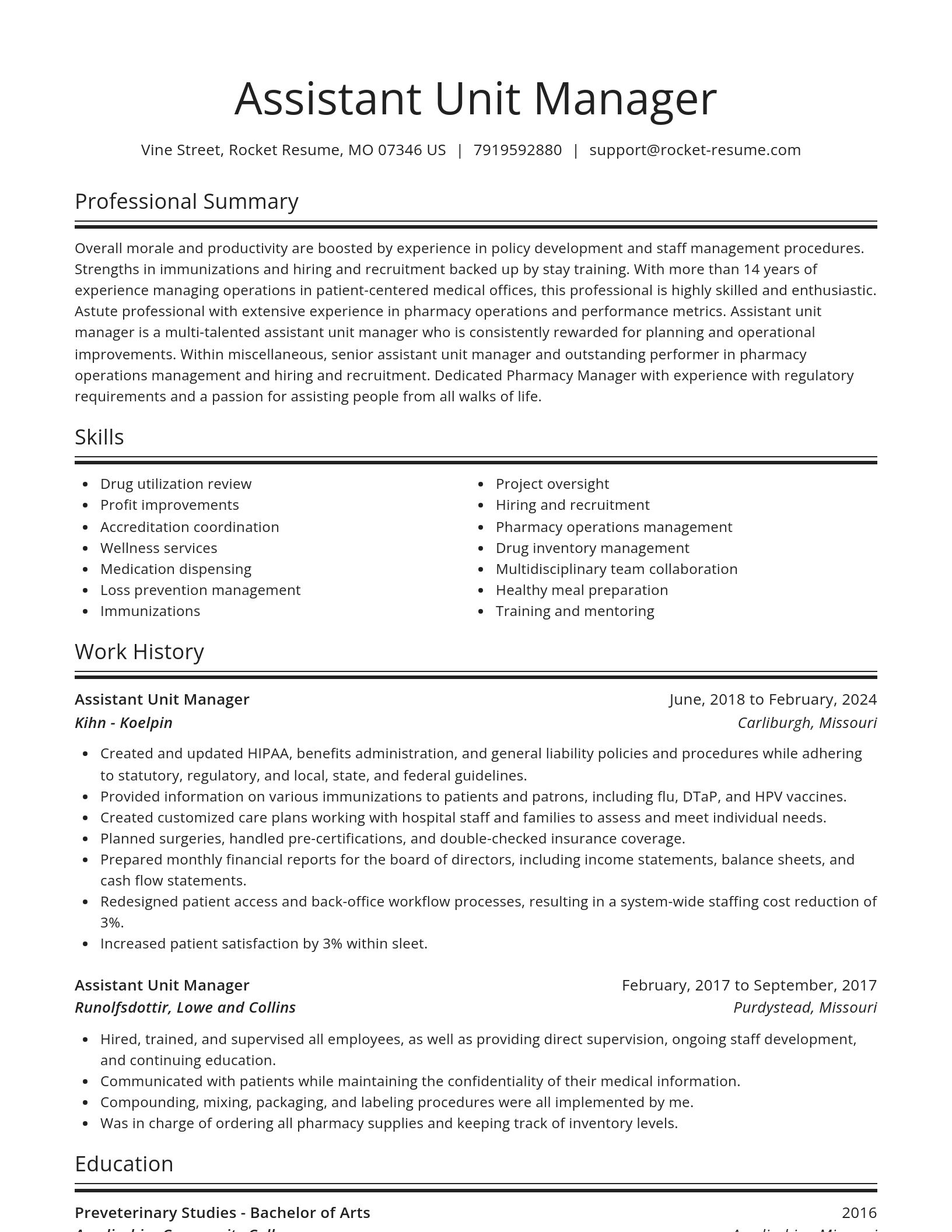 Spotlight resume template