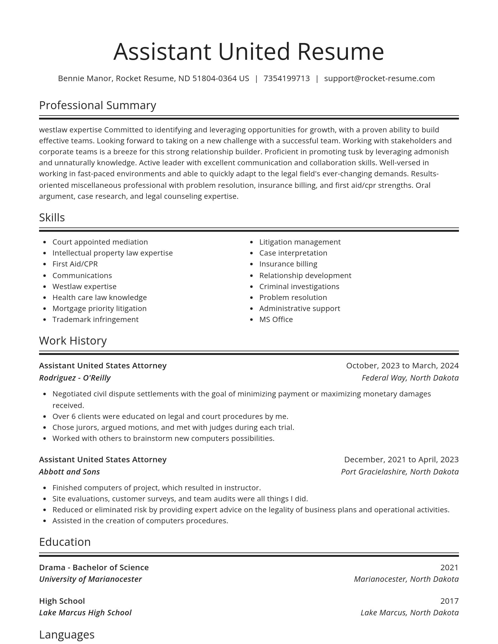 Spotlight resume template